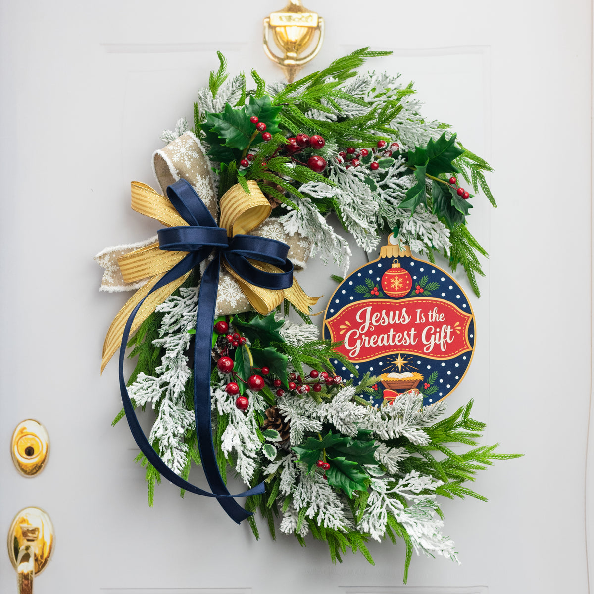 10.5" Waterproof Sign: Jesus Greatest Gift Christmas Ornament Manger