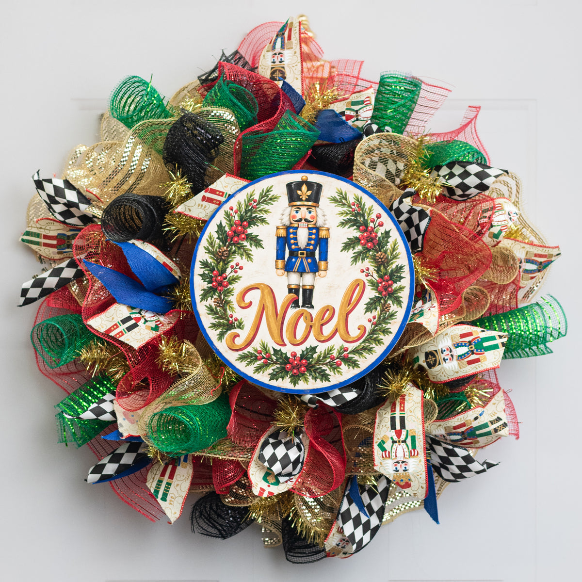 10.5" Round Waterproof Sign: Royal Blue Nutcracker Noel