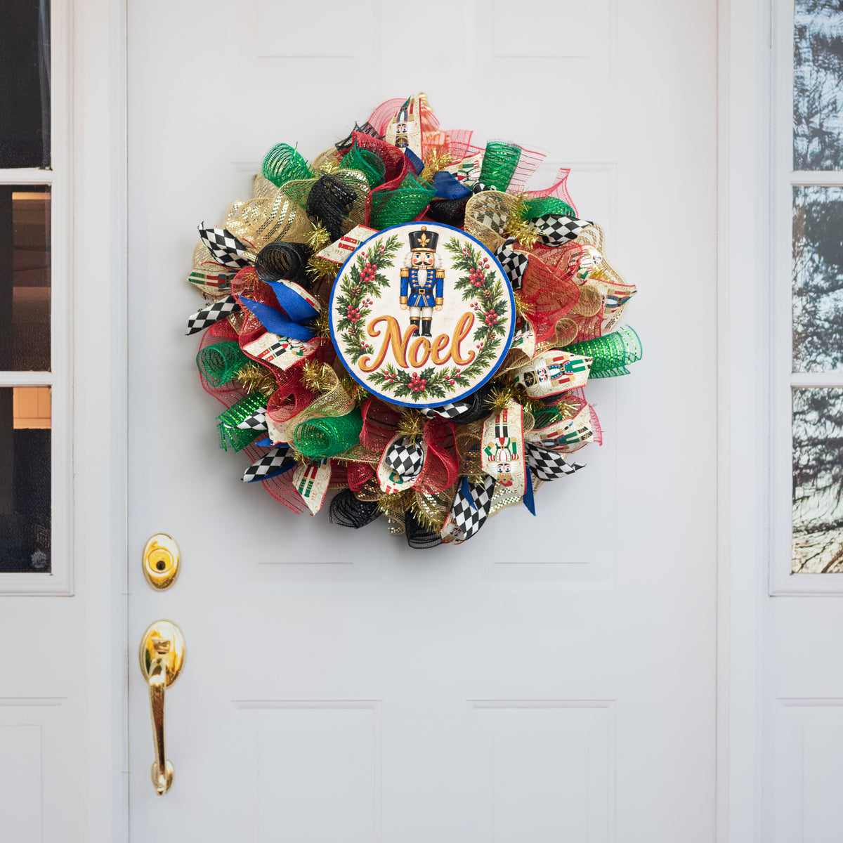 10.5" Round Waterproof Sign: Royal Blue Nutcracker Noel