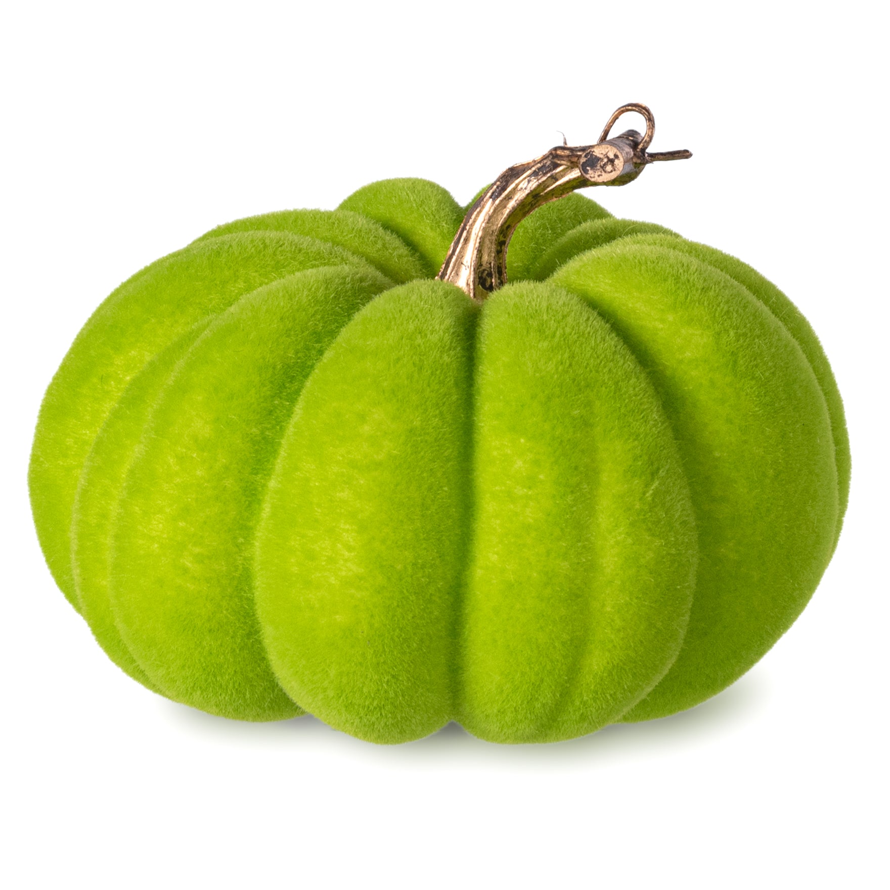 7" Flocked Pumpkin: Lime