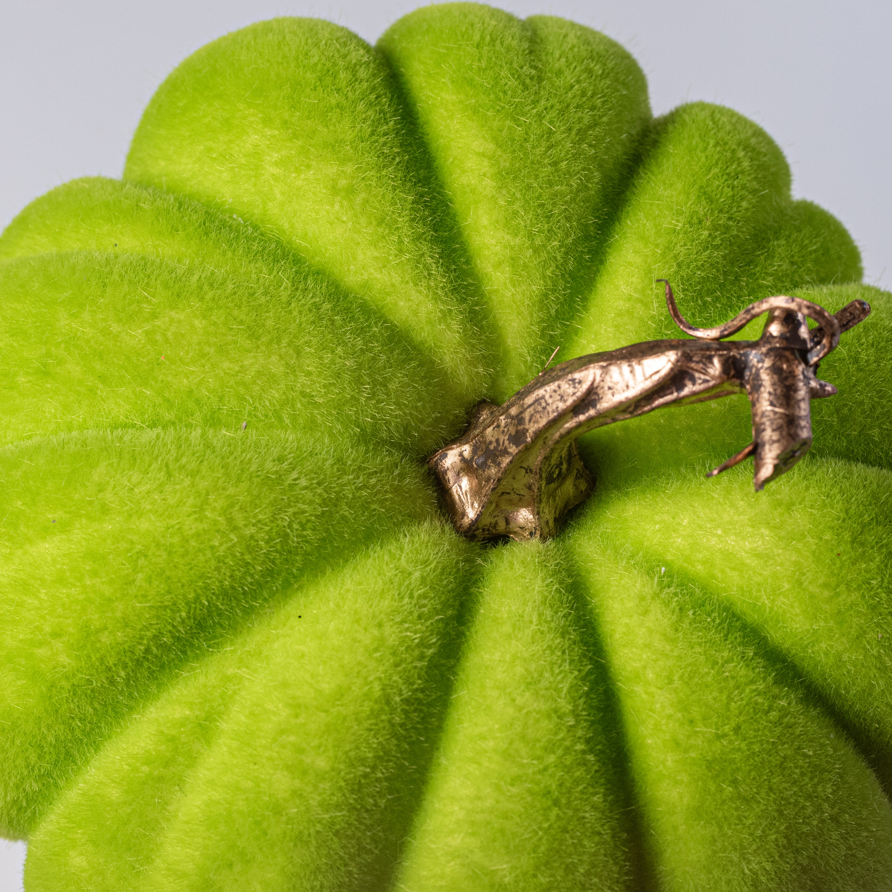 7" Flocked Pumpkin: Lime