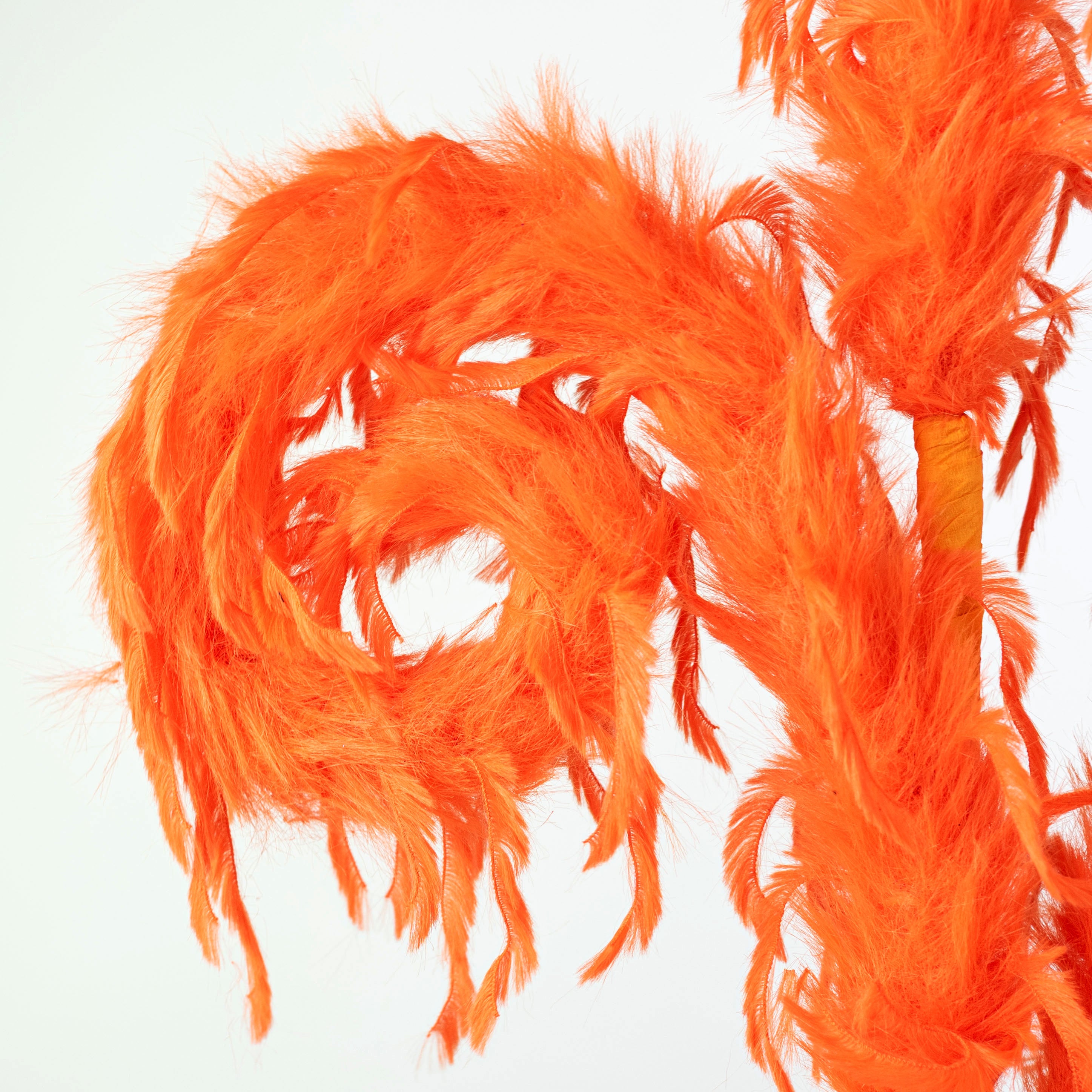 28" Furry Spiral Curly Spray: Orange