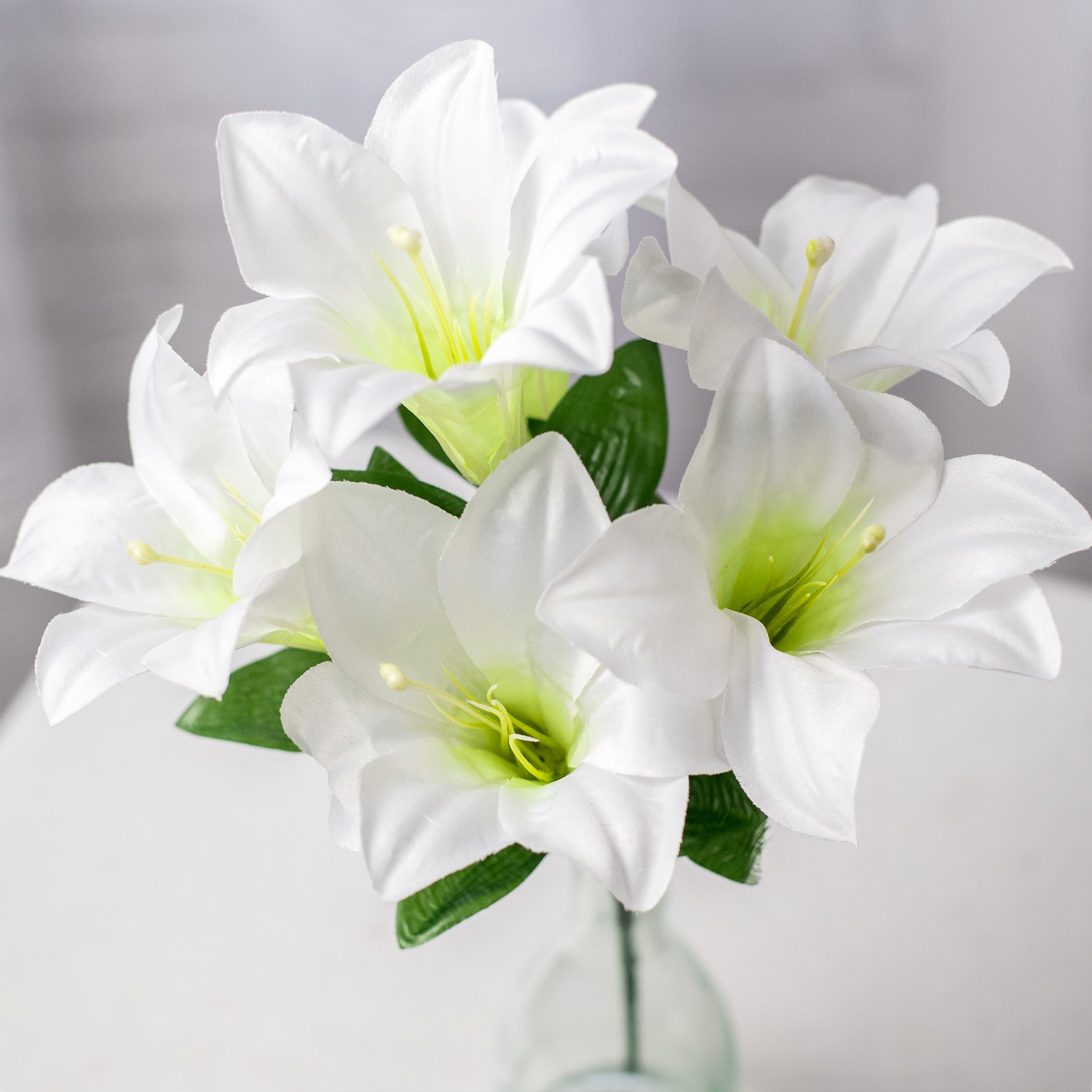 artificial white lilies wholesale 15" Easter Lily Bush (6)