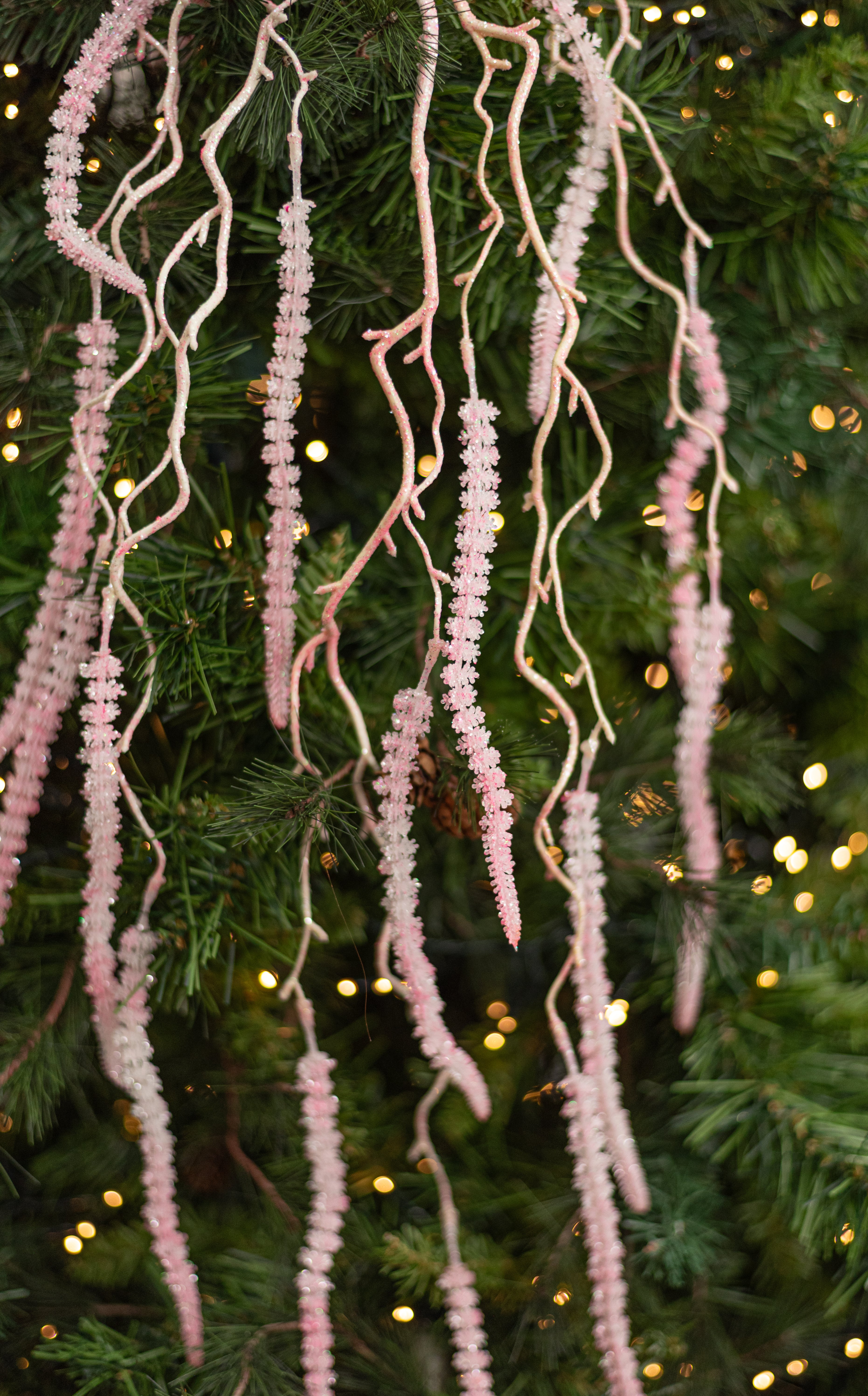 52" Hanging Foxtail Spray: Pink & White