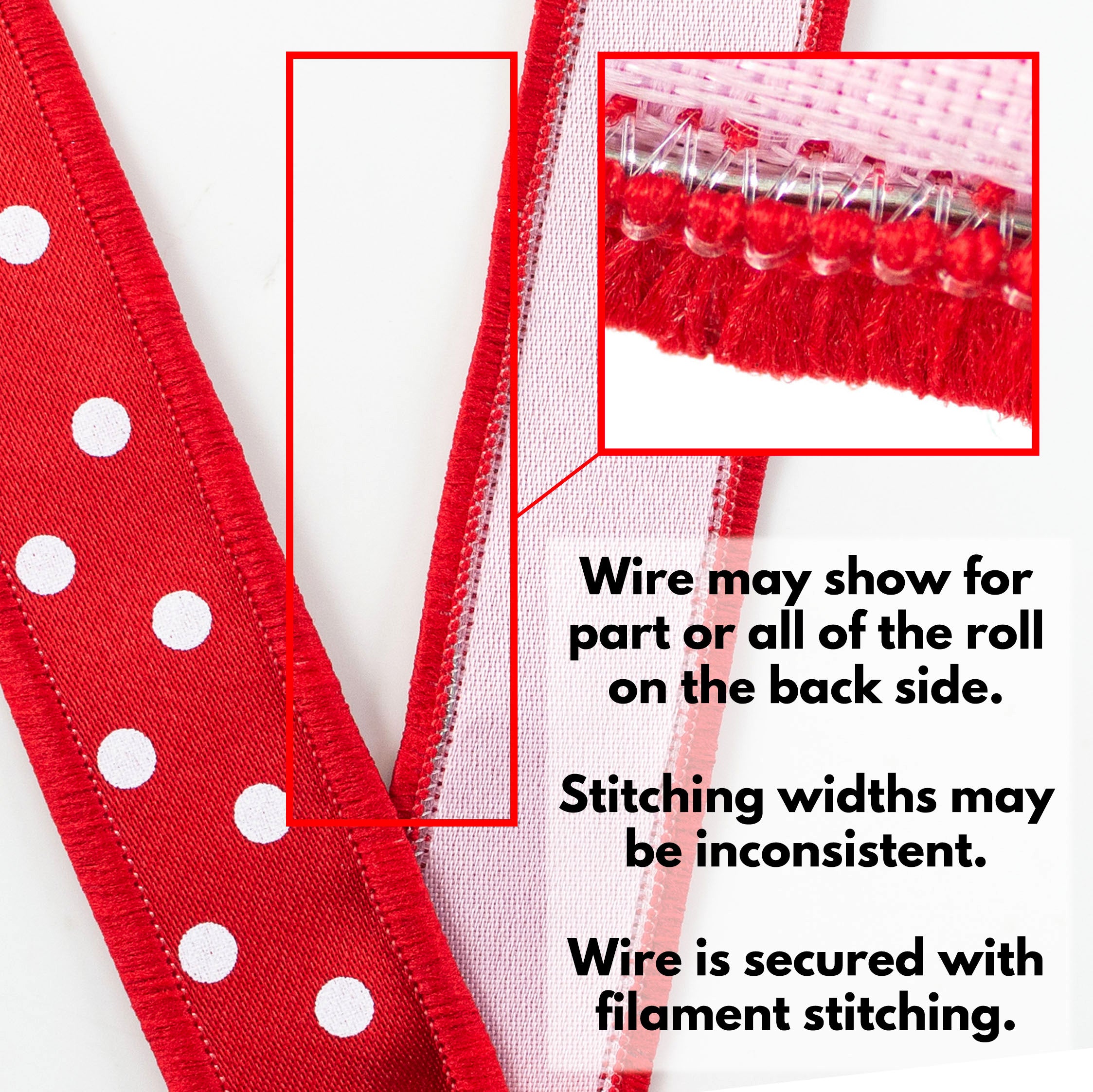 7/8" Double Sided Fused Small Polka Dot Ribbon: Red, White & Pink (10 Yards)