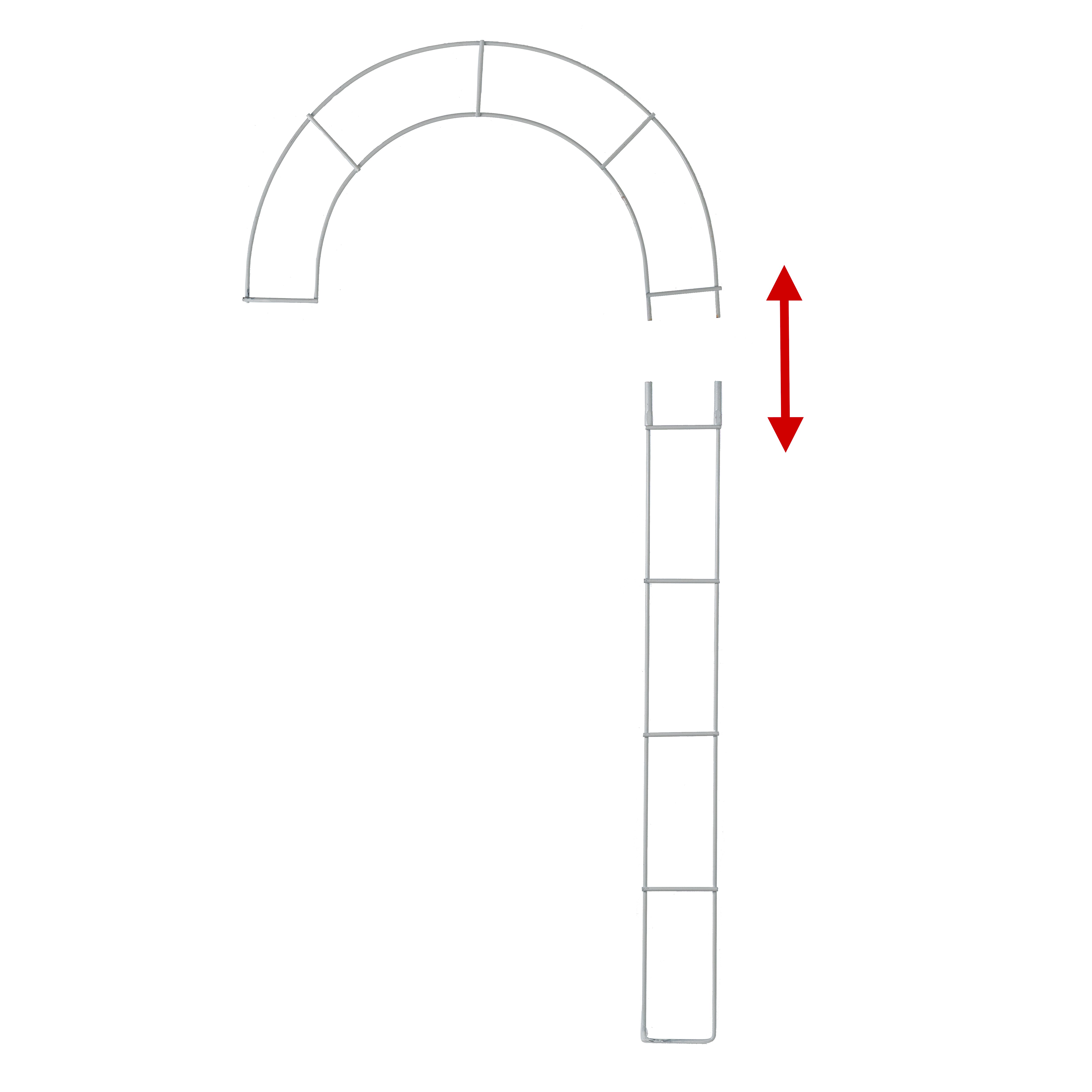 24" Metal Wire Candy Cane Form: White