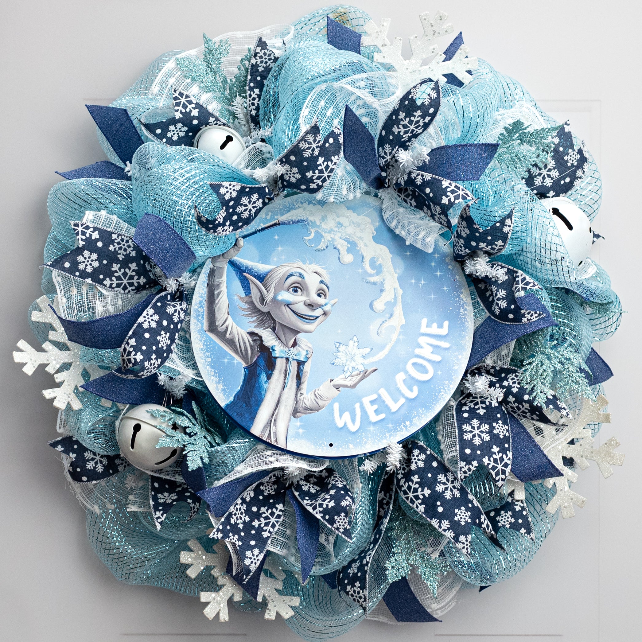 12" Round Metal Sign: Jack Frost Welcome