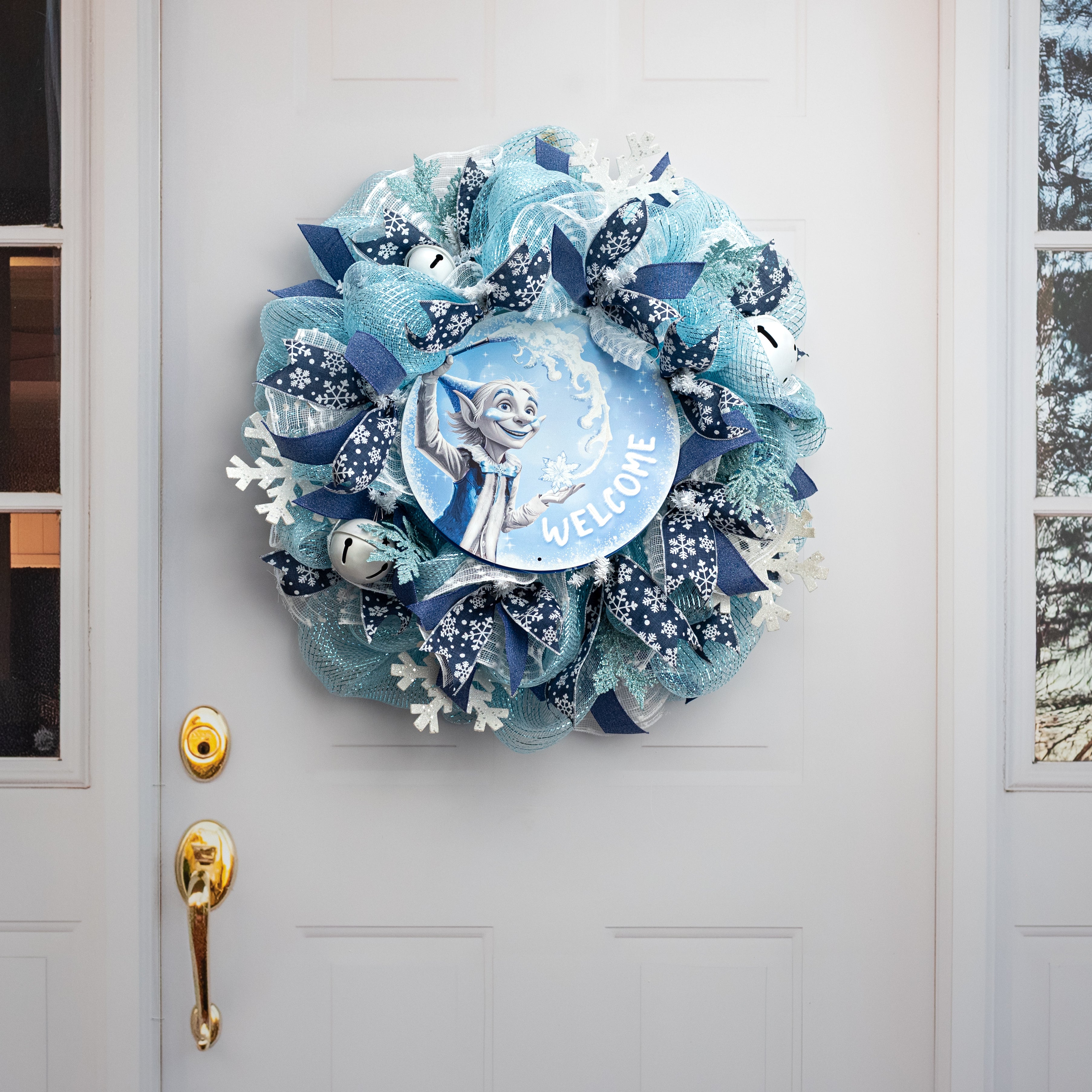 12" Round Metal Sign: Jack Frost Welcome