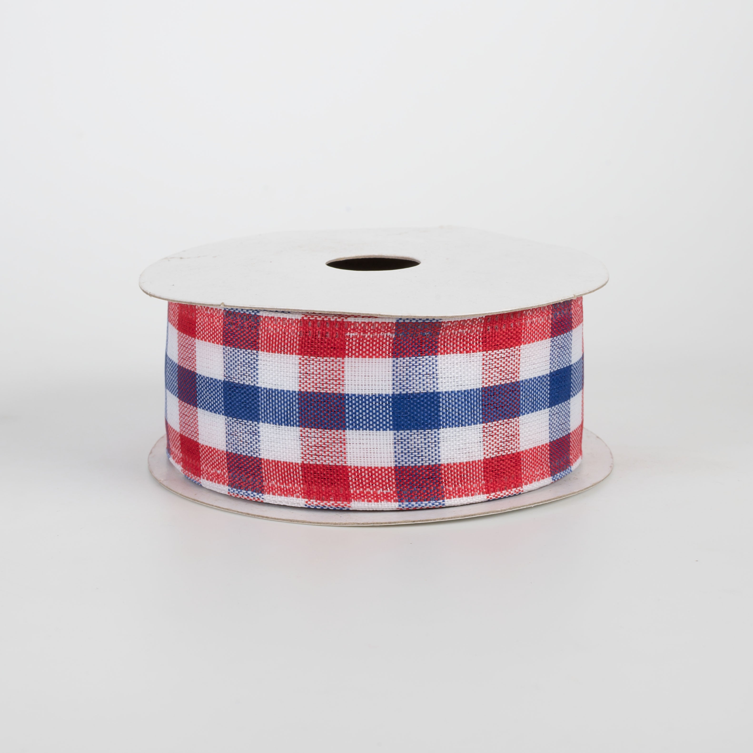 1.5" Patriotic Gingham Plaid Ribbon: Red, White & Blue (10 Yards)