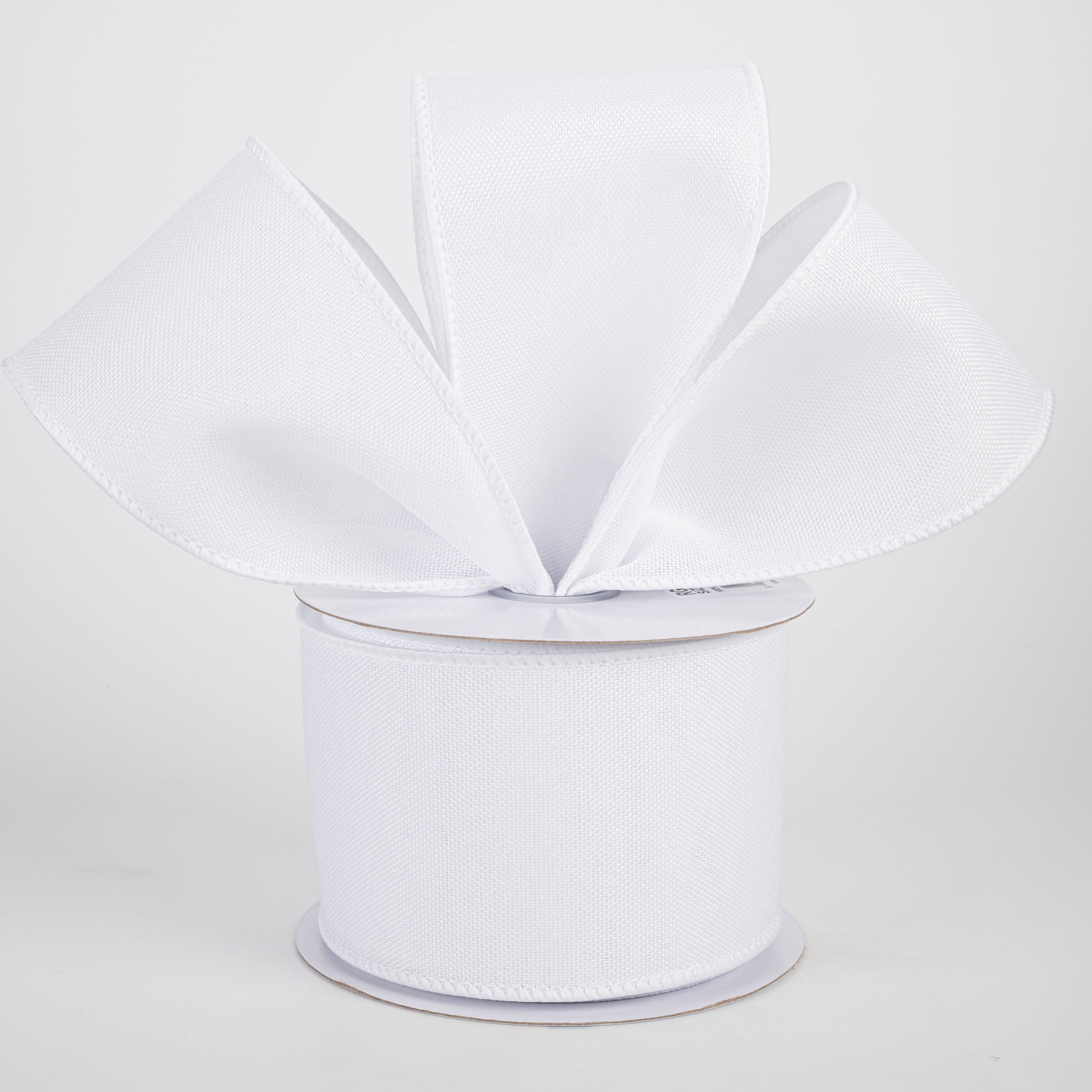 2.5" Royal Canvas Ribbon: White (10 Yards)