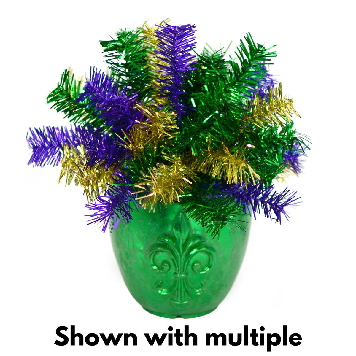 Metallic Mardi Gras Greenery Spray: 12"