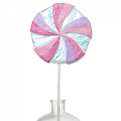 9" x 28" Iridescent Lollipop Pick: Pink & Purple