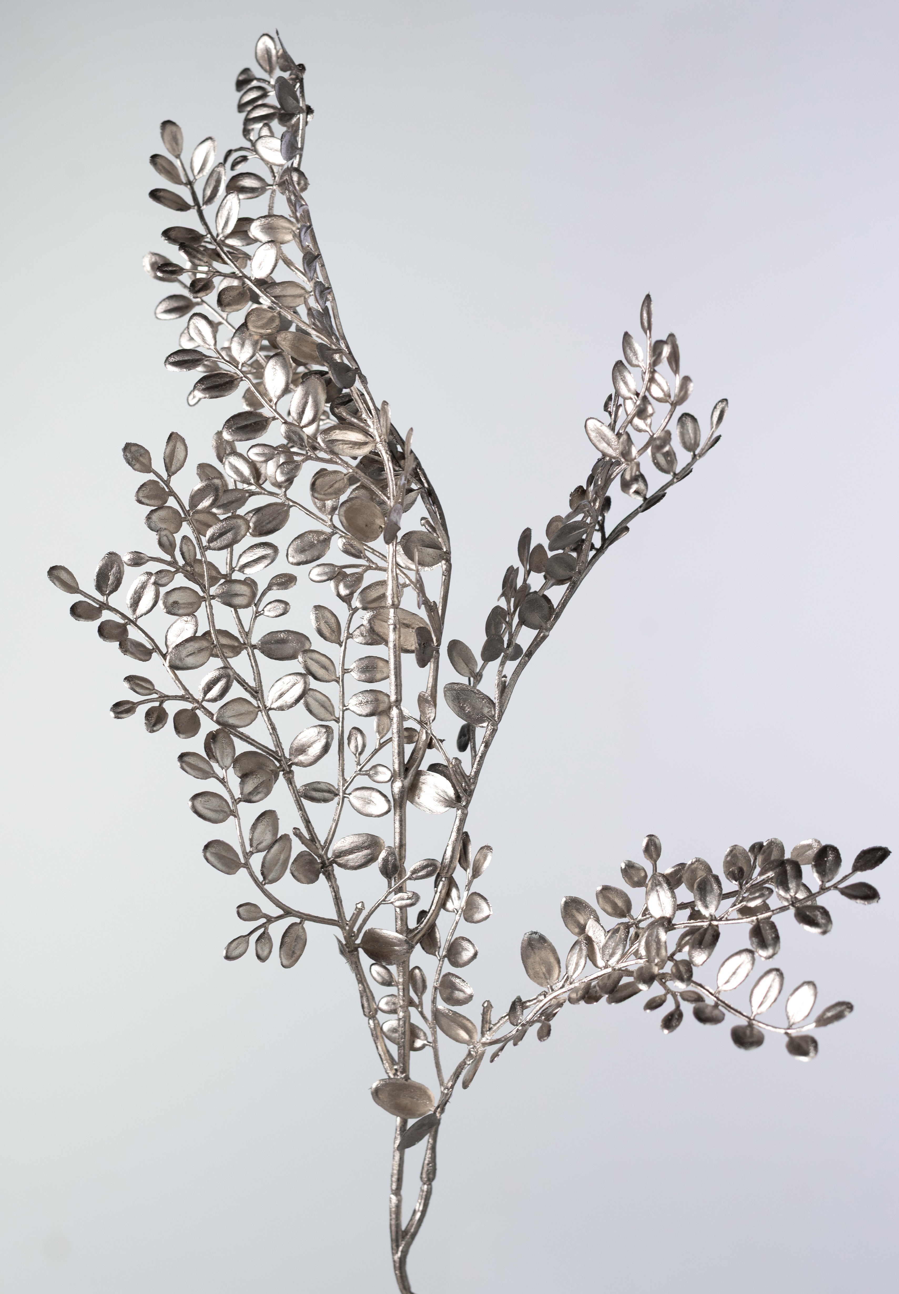 20" Metallic Button Leaf Fern Bush: Champagne Gold