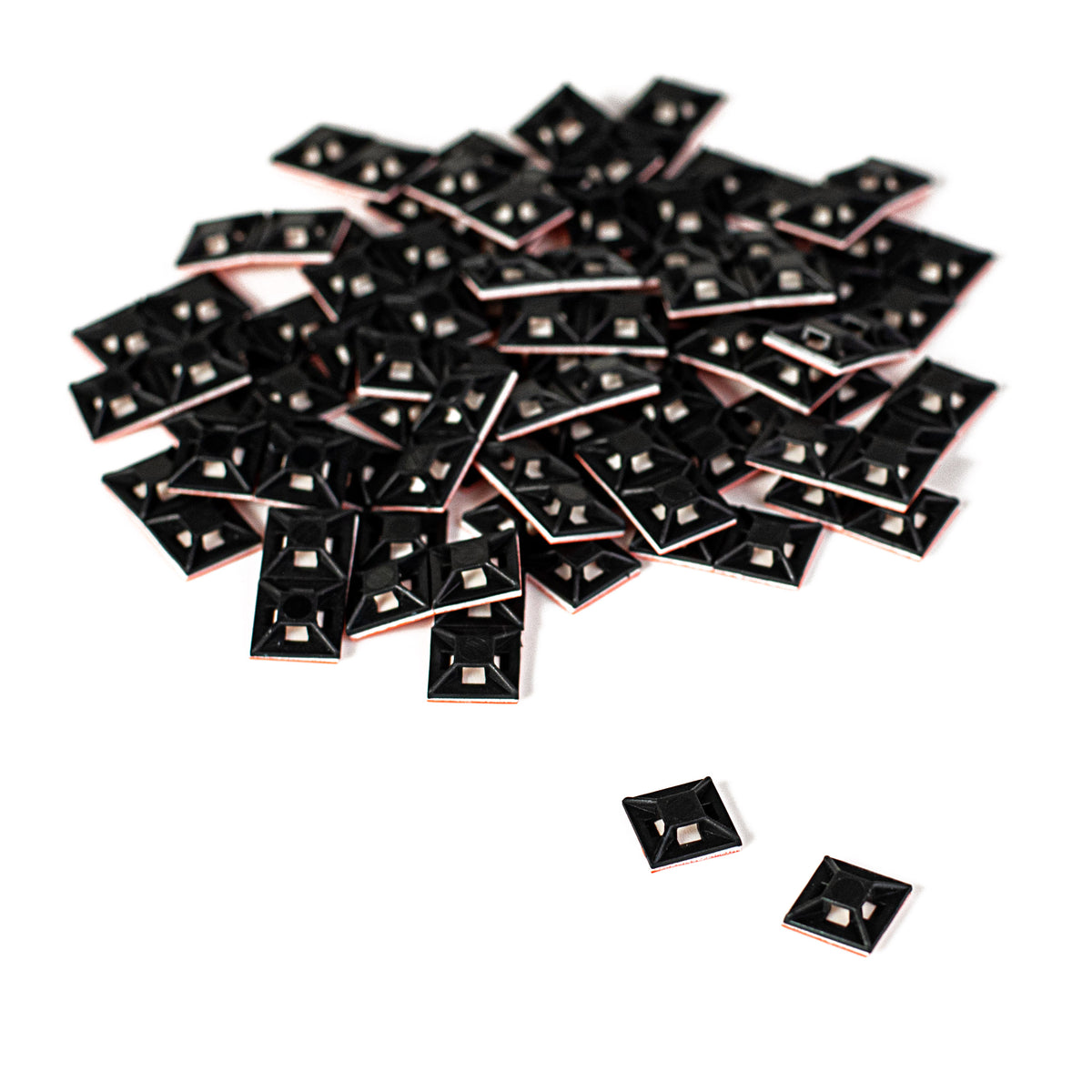 .5" Adhesive Zip Tie Mounts: Black (100) Lifestyle Photo