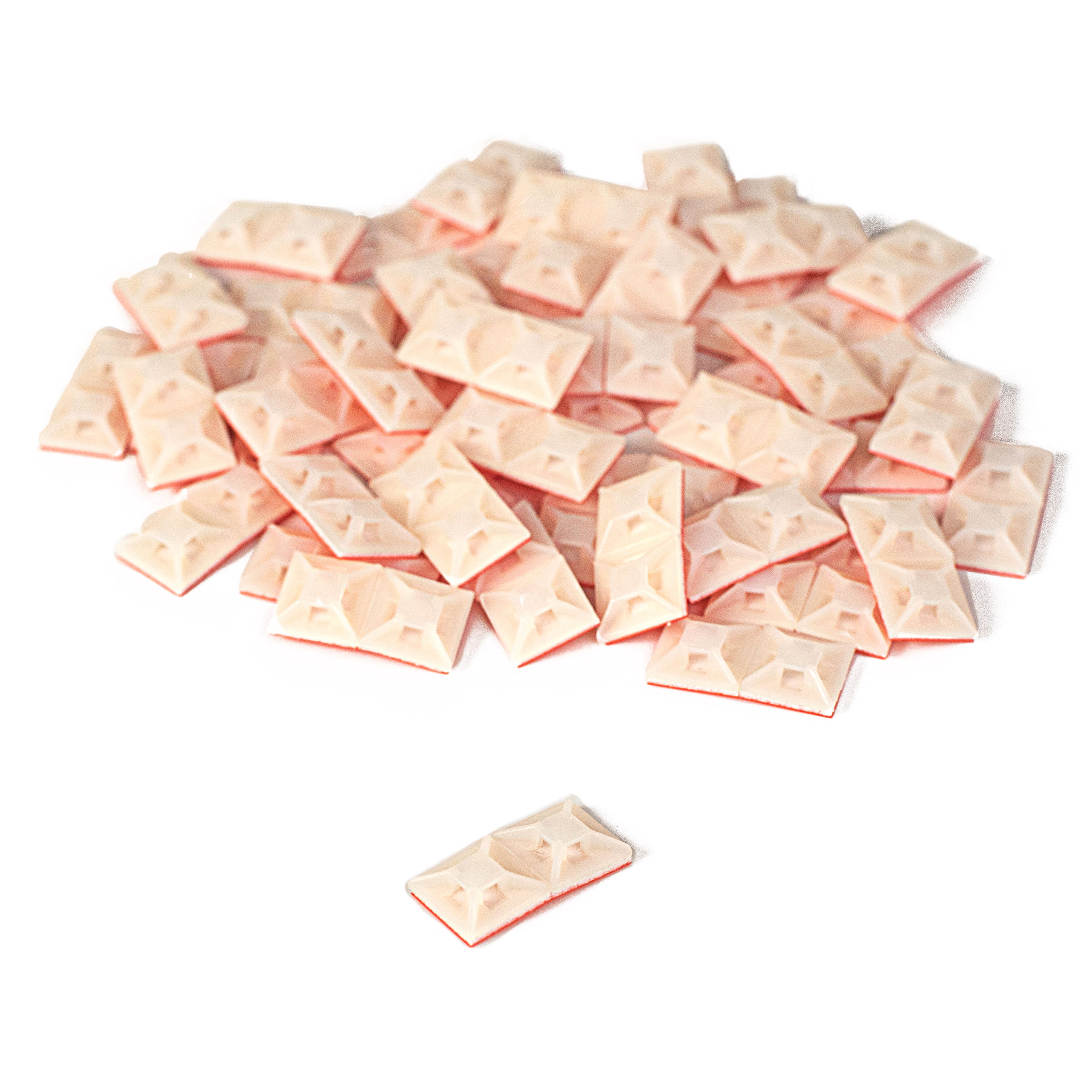 .5" Adhesive Zip Tie Mounts: Natural (100) Lifestyle Photo
