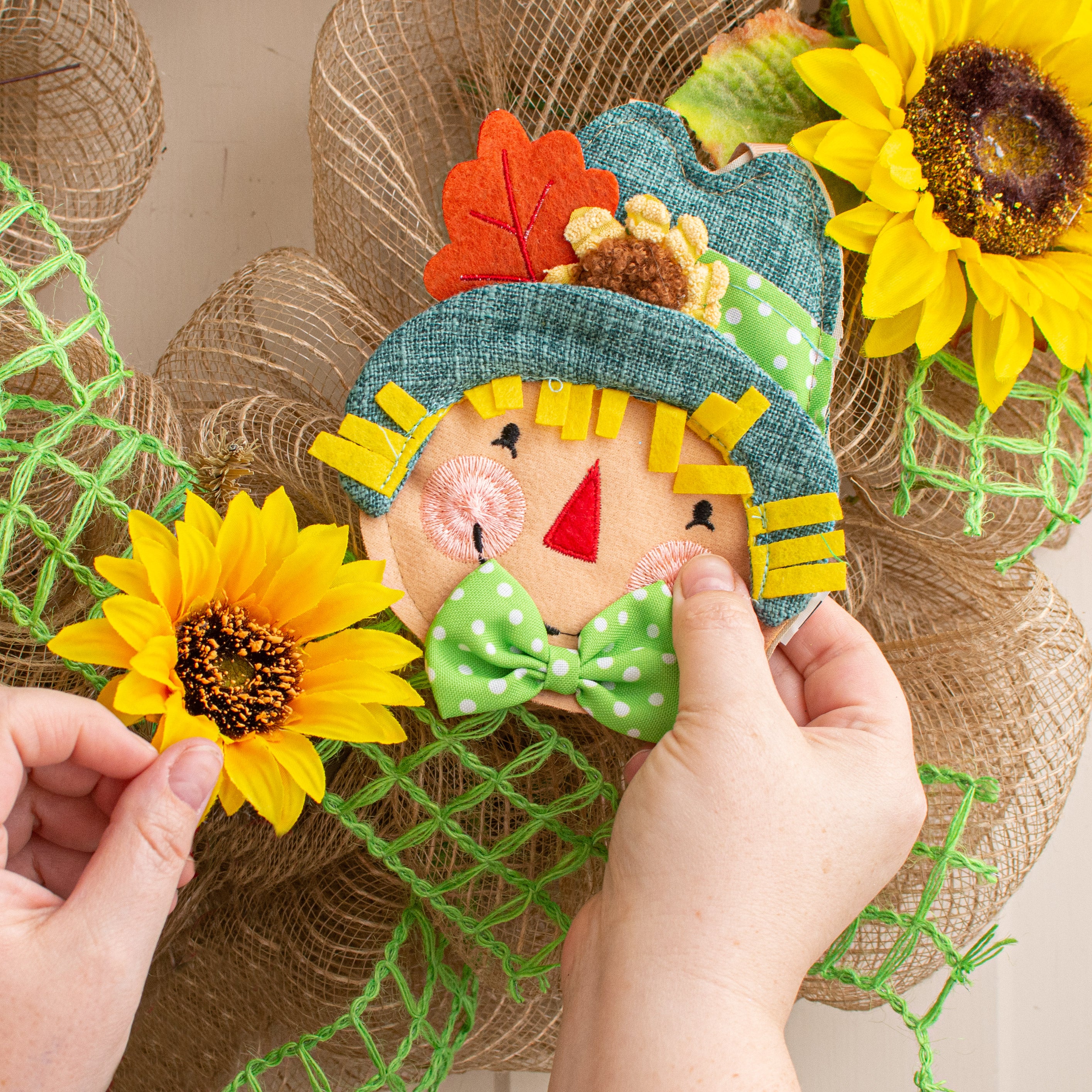 6" Adorables Fabric Polka Dot Scarecrow Ornament Lifestyle Photo