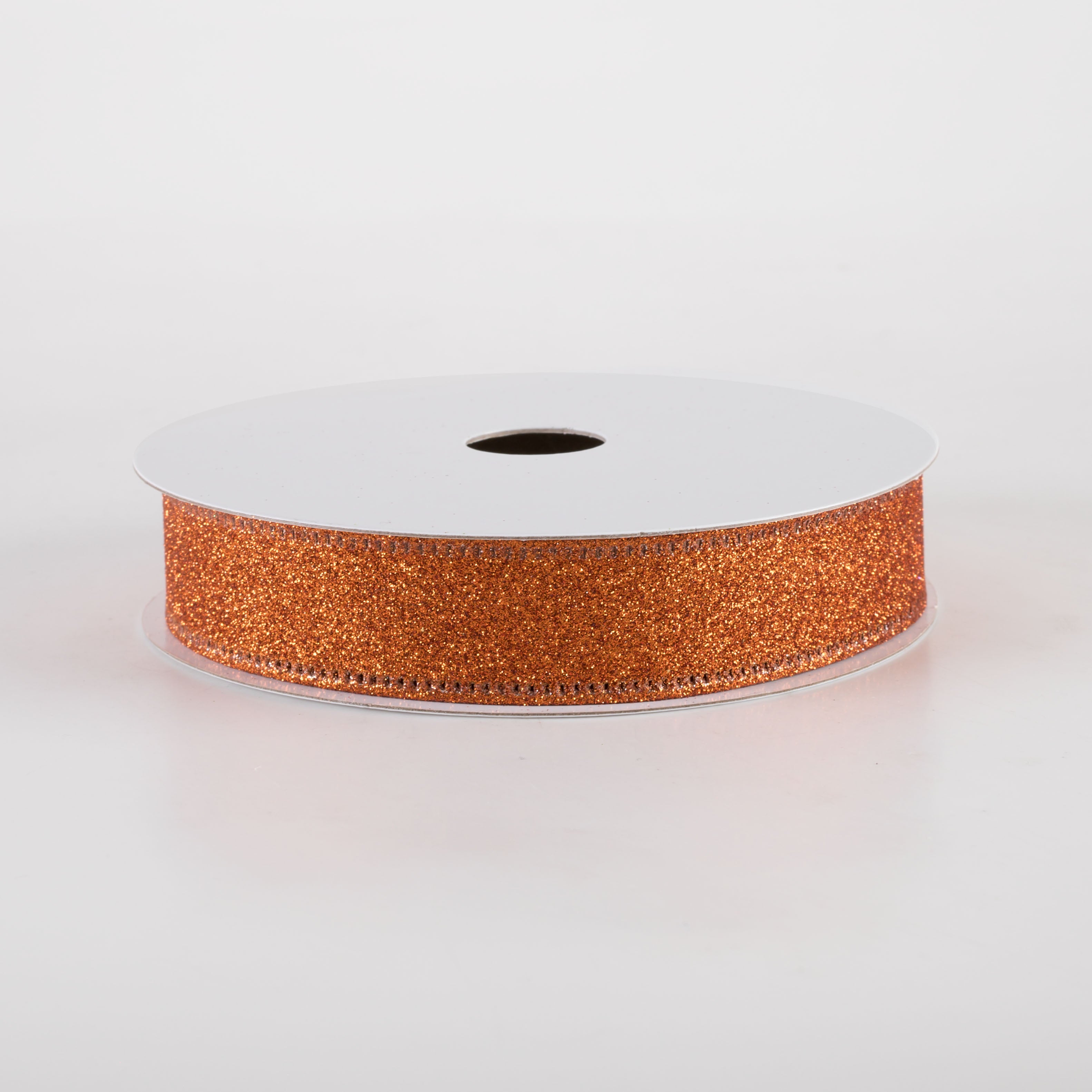 7/8" All Flat Glitter Wired Ribbon: Rust Orange (10 Yards) Item Number: 76467-05-47