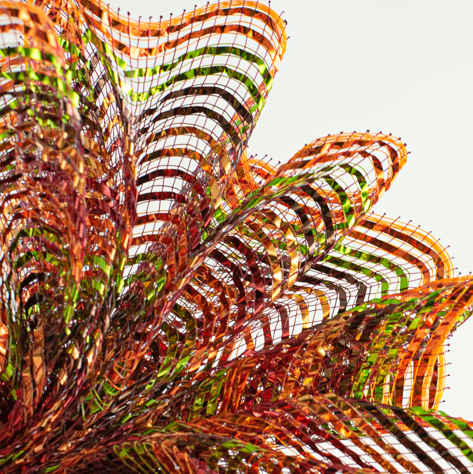10" All Foil Thin Stripes Deco Mesh: Fall Lifestyle Photo