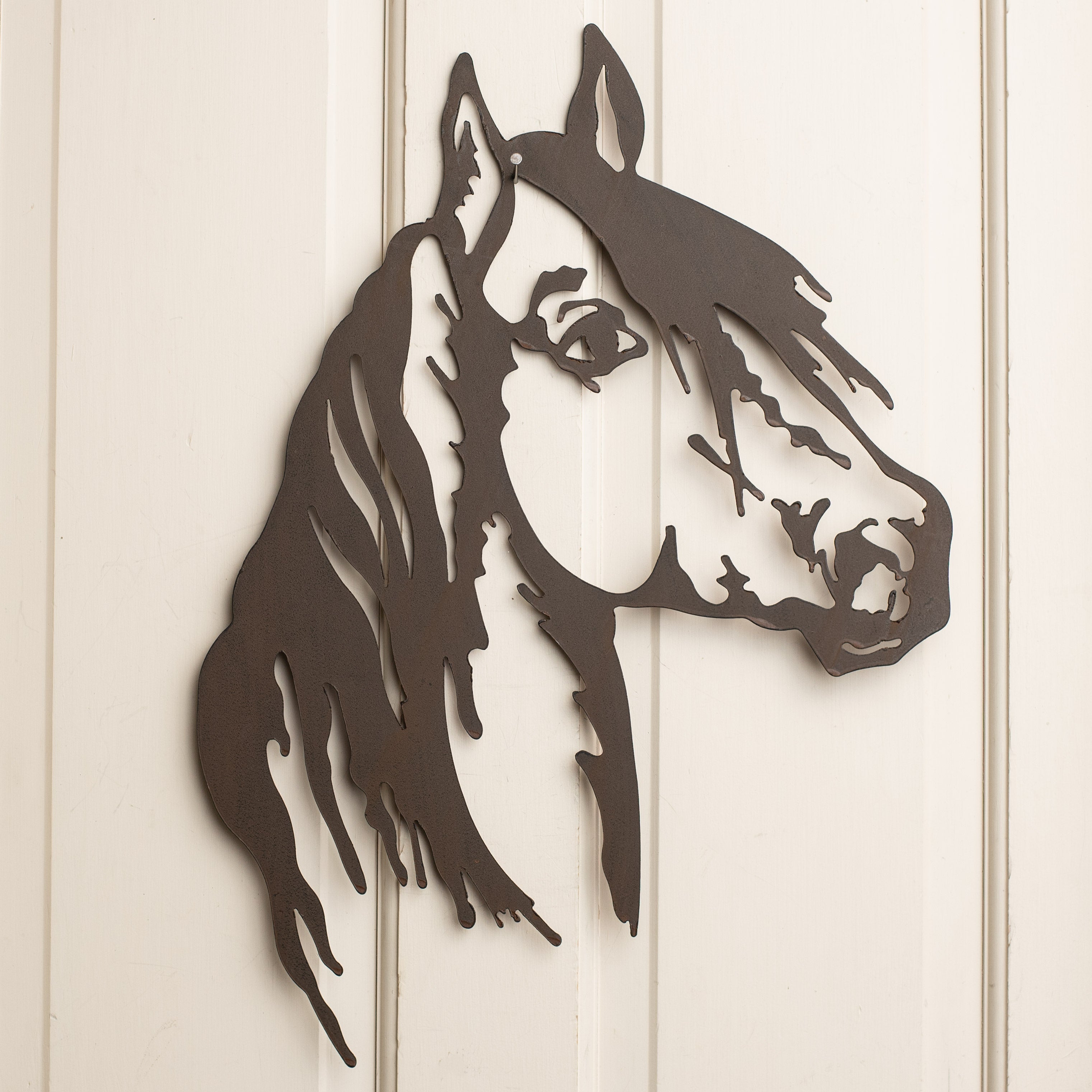 21" Antique Rust Horse Head Wall Decor Lifestyle Photo