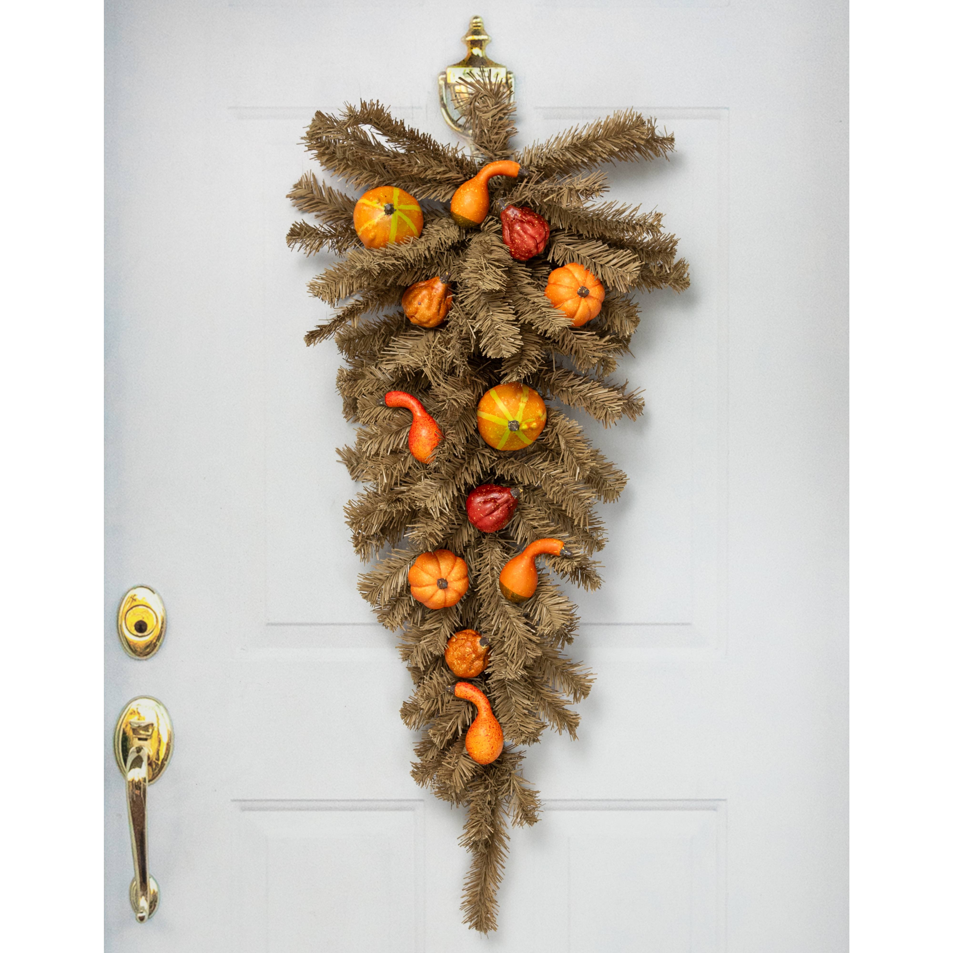 Assorted Mini Artificial Pumpkins & Gourds: Orange & Yellow (Bag of 12) Lifestyle Photo