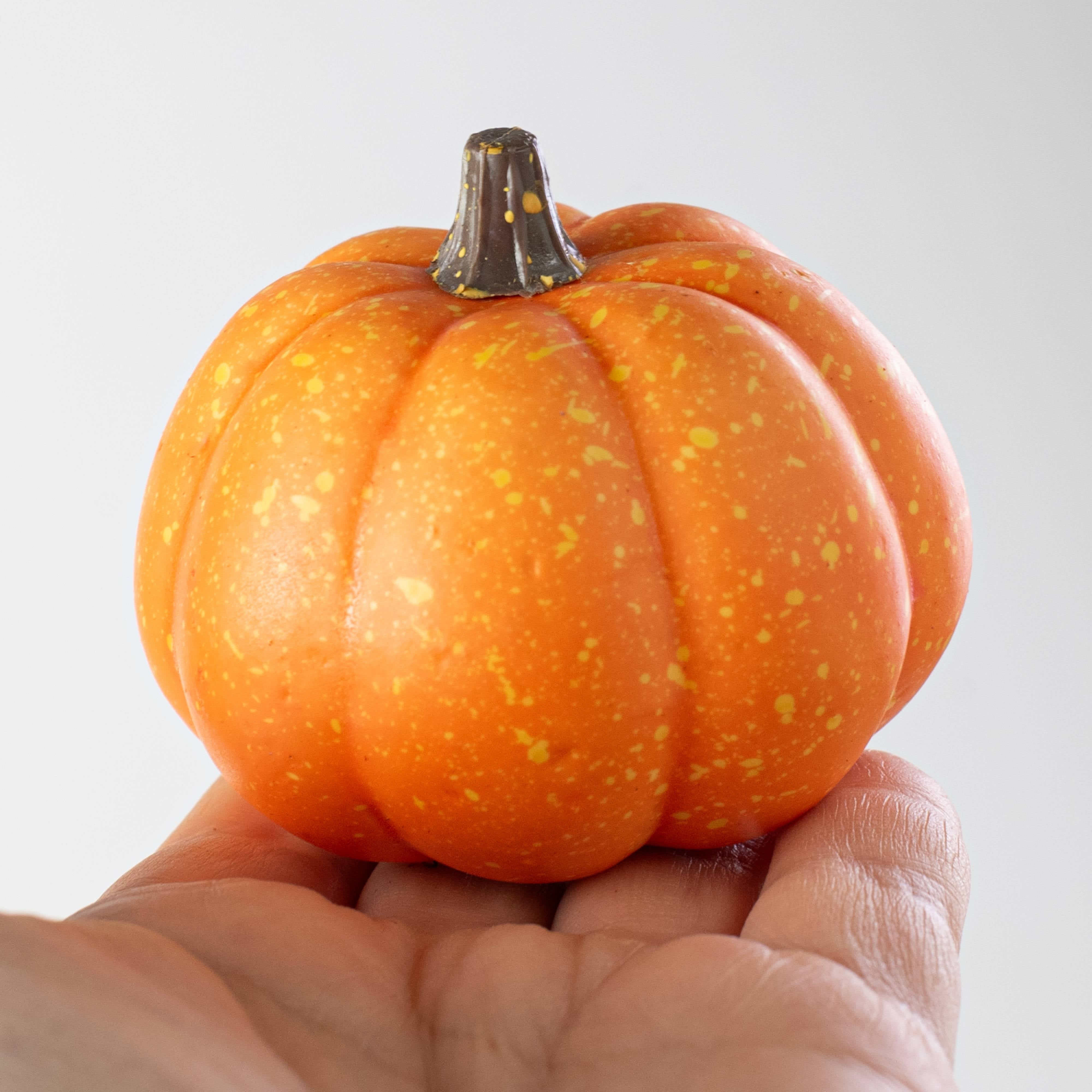 Assorted Mini Artificial Pumpkins & Gourds: Orange & Yellow (Bag of 12) detail photo 5
