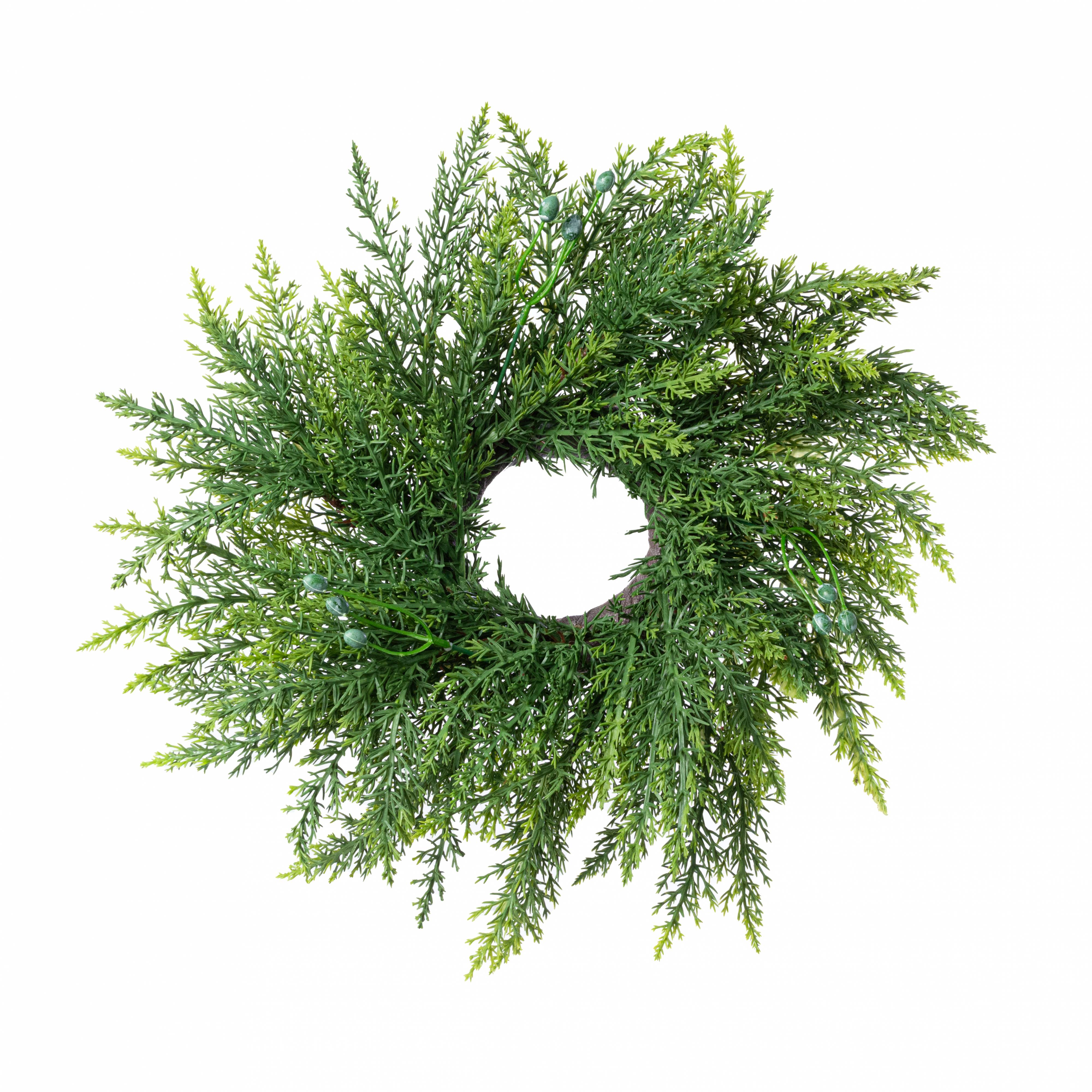 16" Faux Cedar Cabinet Wreath