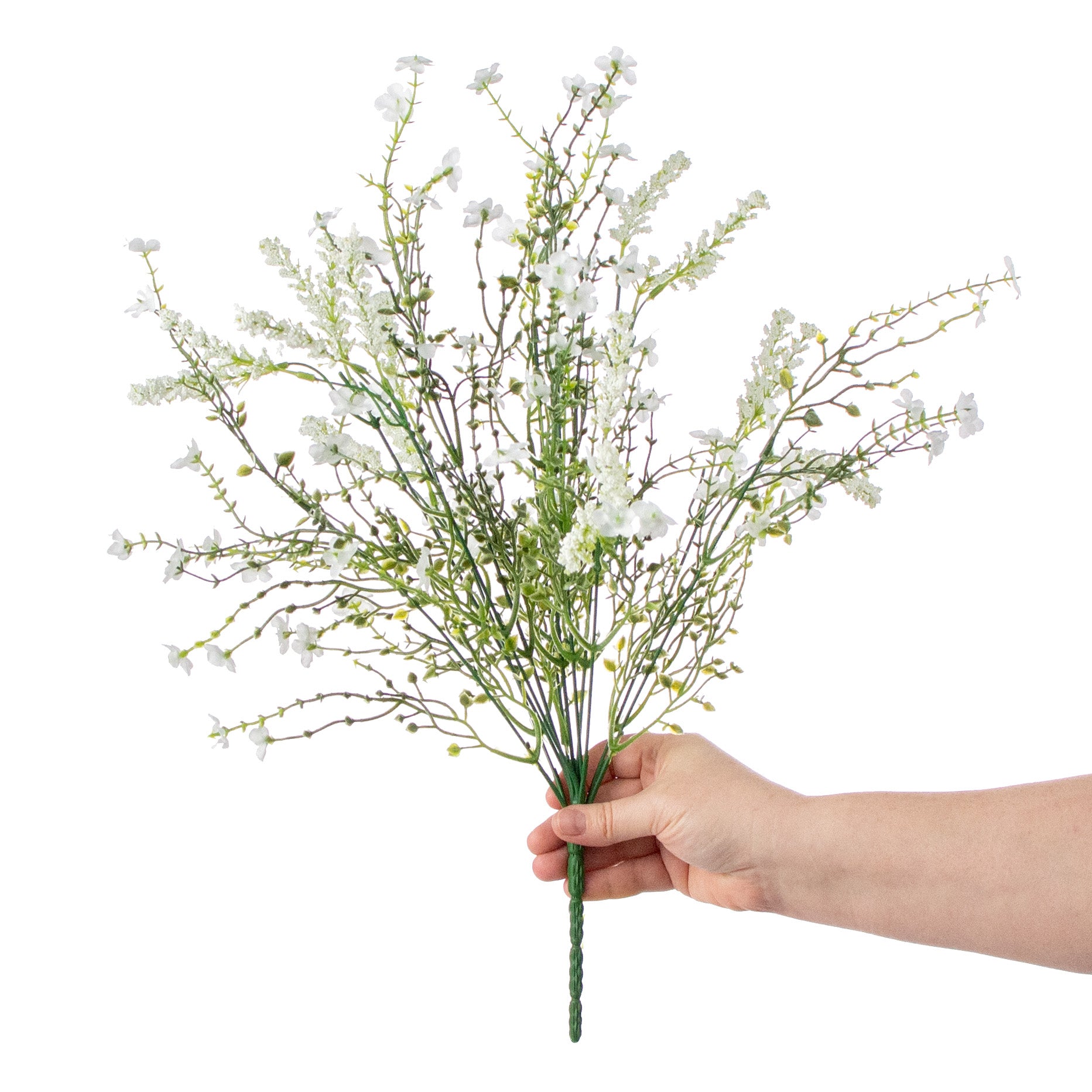 18" Baby's Breath & Lavender Filler Bush: White detail photo 3