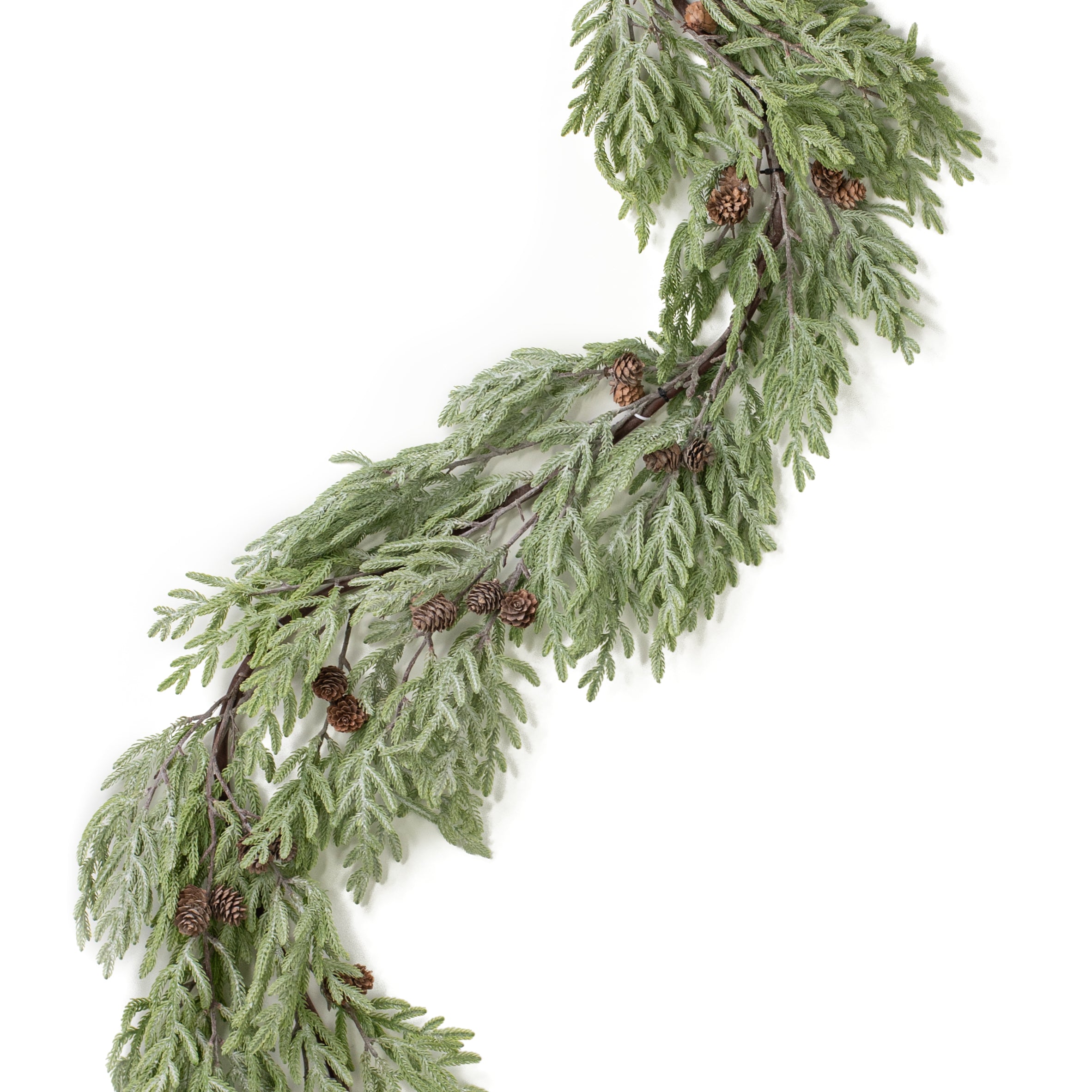 65" Bald Cypress Garland: Frosted Green with Cones Item Number: 2833412FG