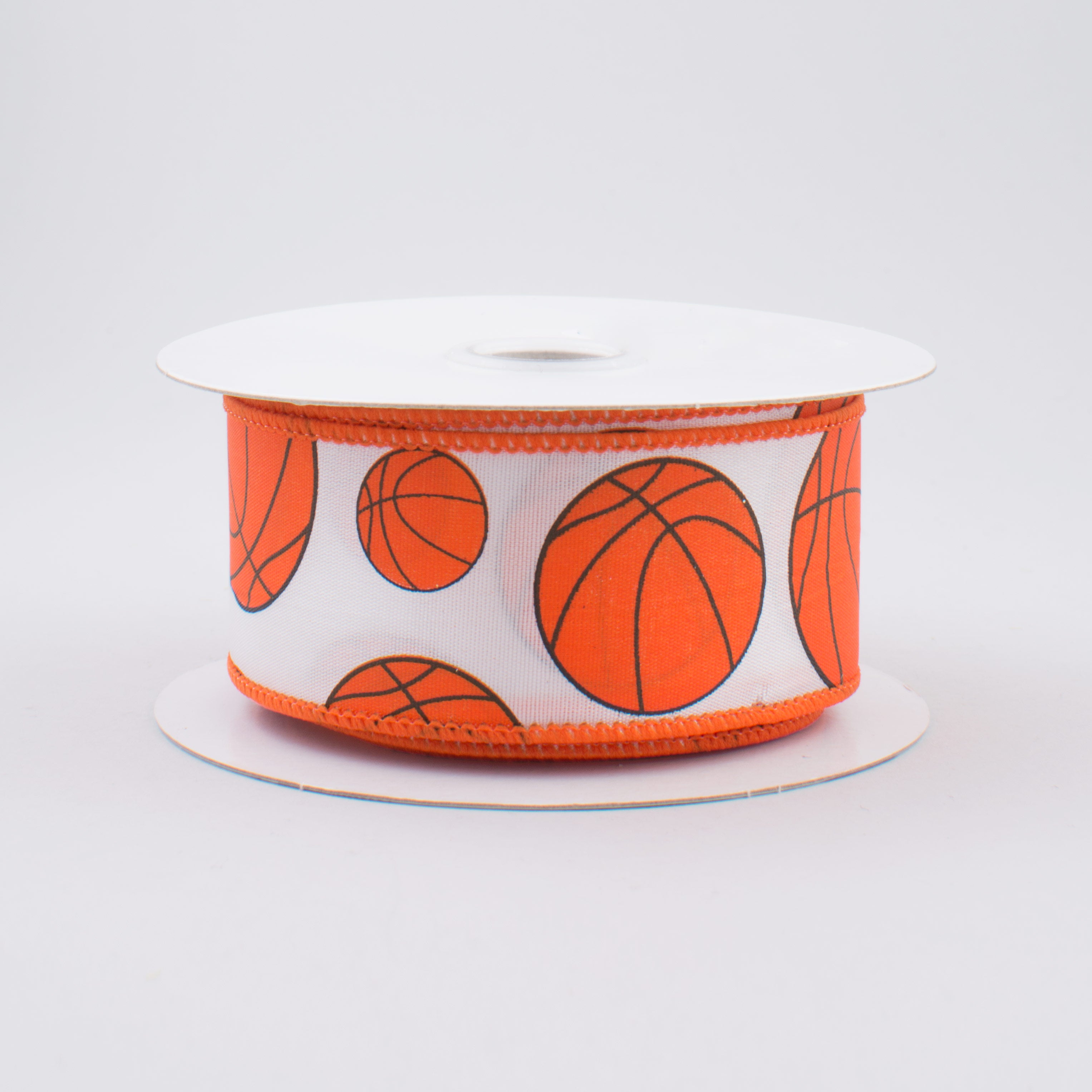 1.5" Basketball Ribbon: Orange & Black (10 Yards)