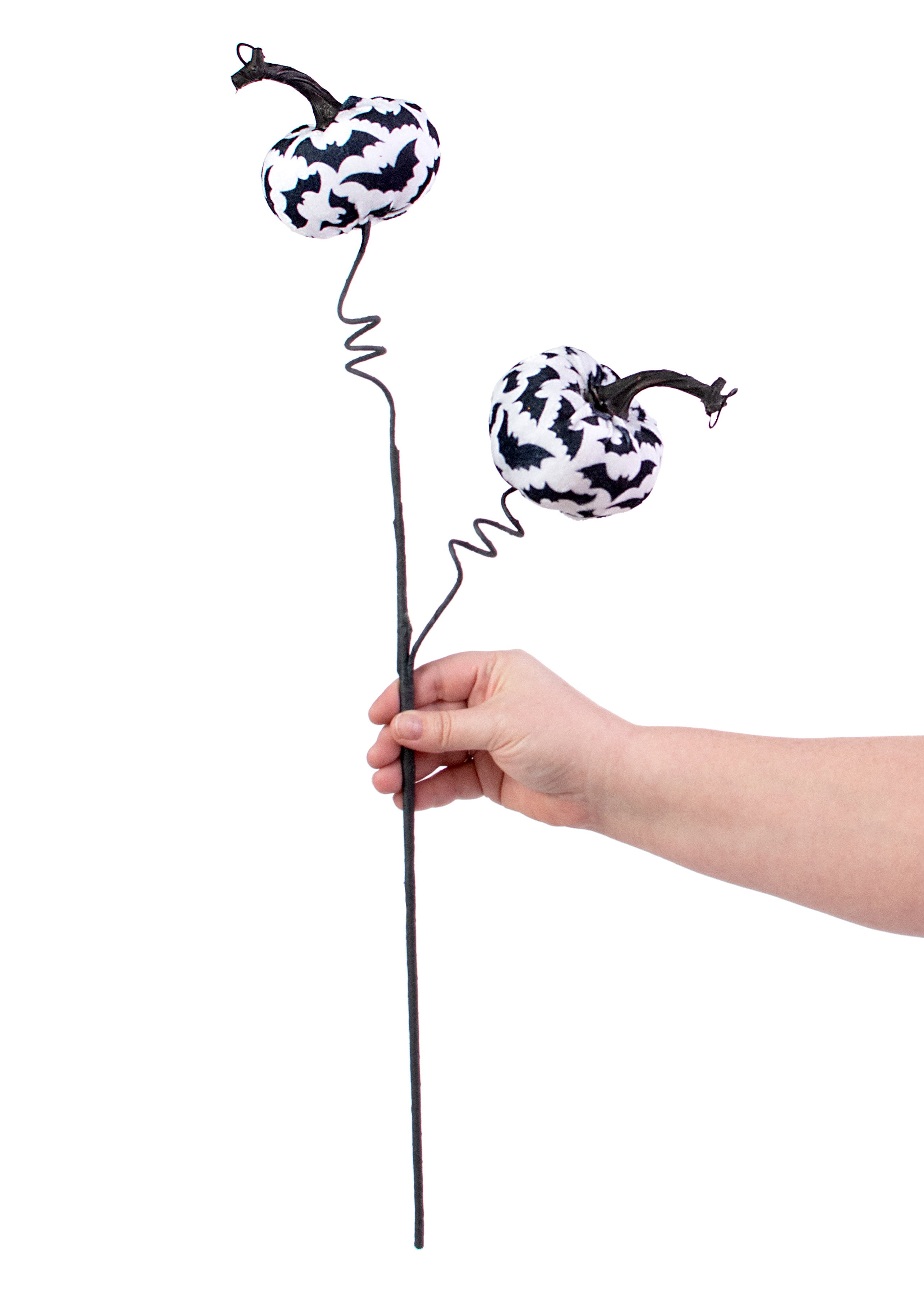 26" Bat Fabric Pumpkin Spray: Black & White detail photo 3