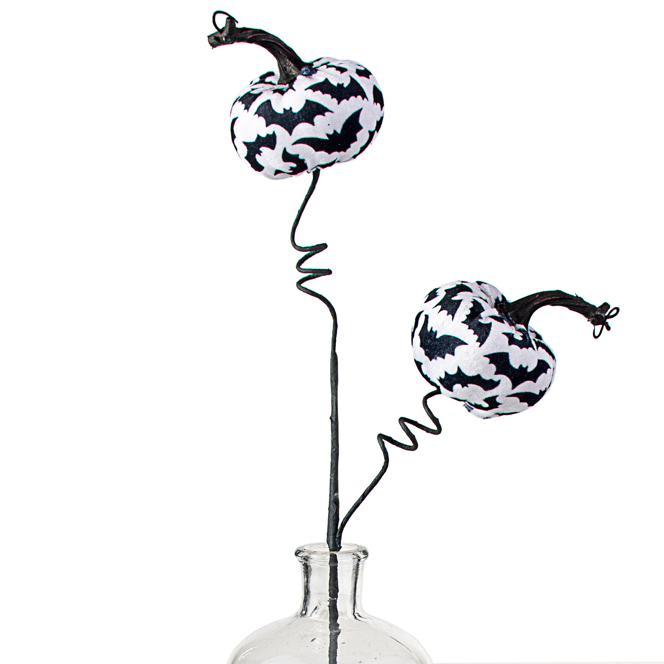 26" Bat Fabric Pumpkin Spray: Black & White Item Number: 56744BKWT