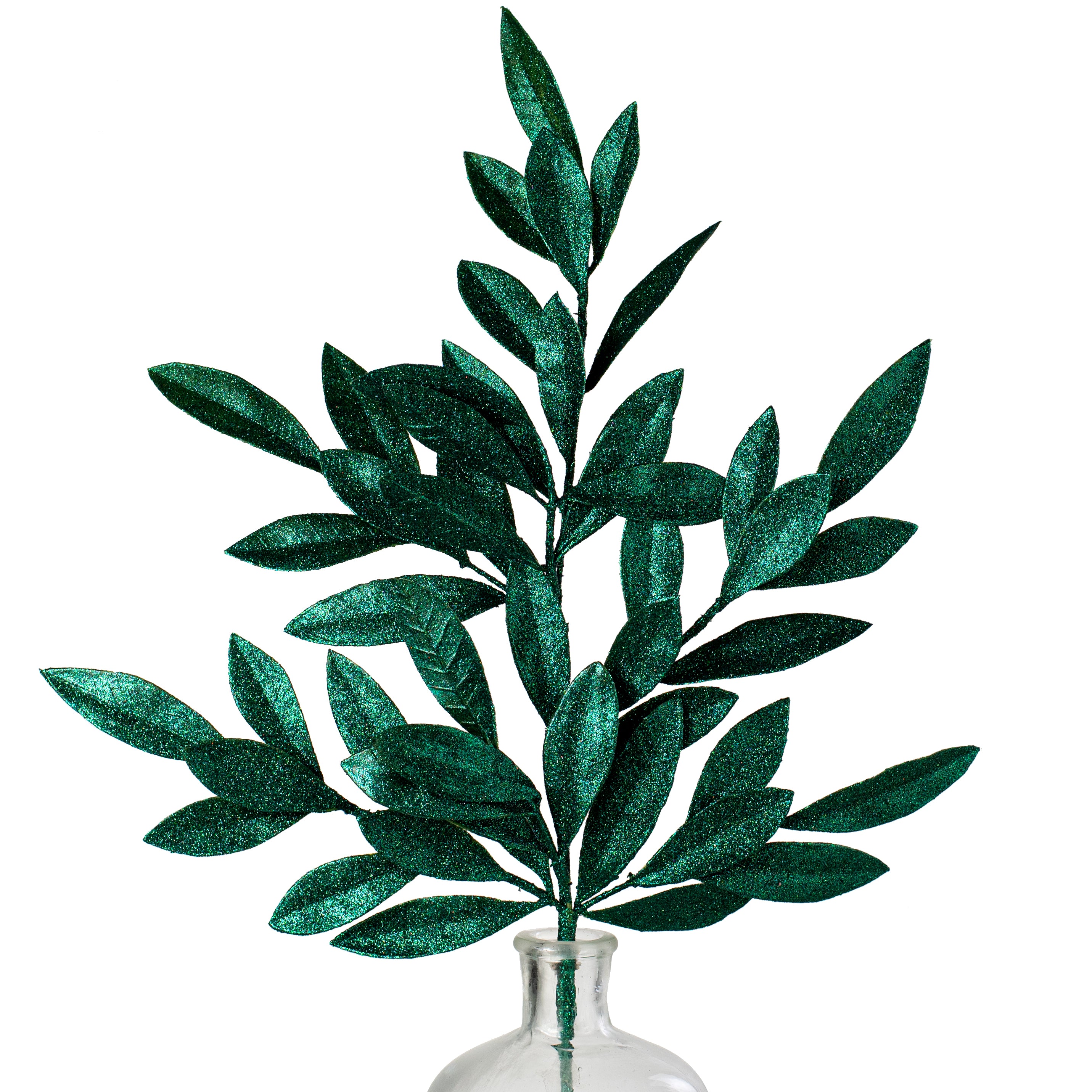 23" Bay Leaf Glitter Spray: Hunter Green Item Number: XS237012