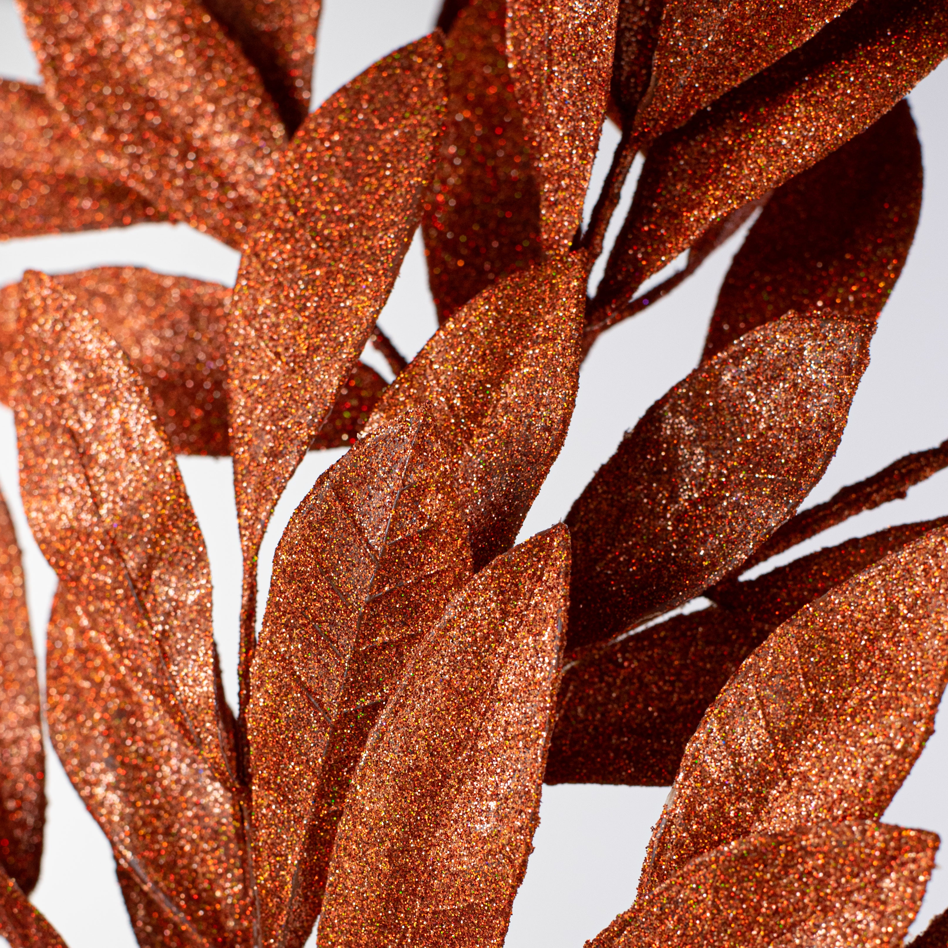 23" Bay Leaf Glitter Spray: Laser Orange Lifestyle Photo