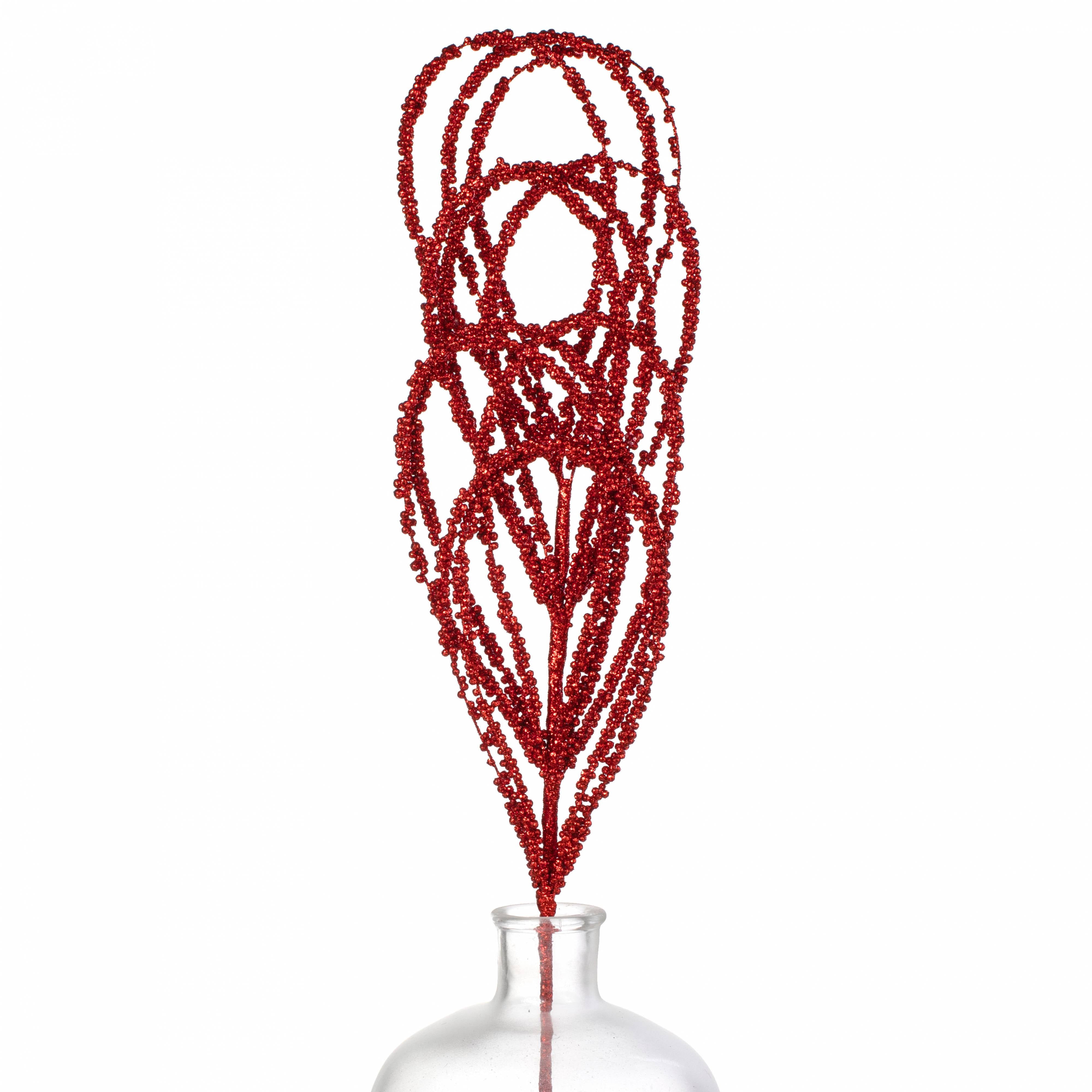 27" Beaded Loop Spray: Metallic Red Item Number: 227573