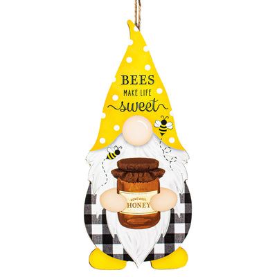 13" Bee Sweet Gnome Shape Sign Item Number: AP7131
