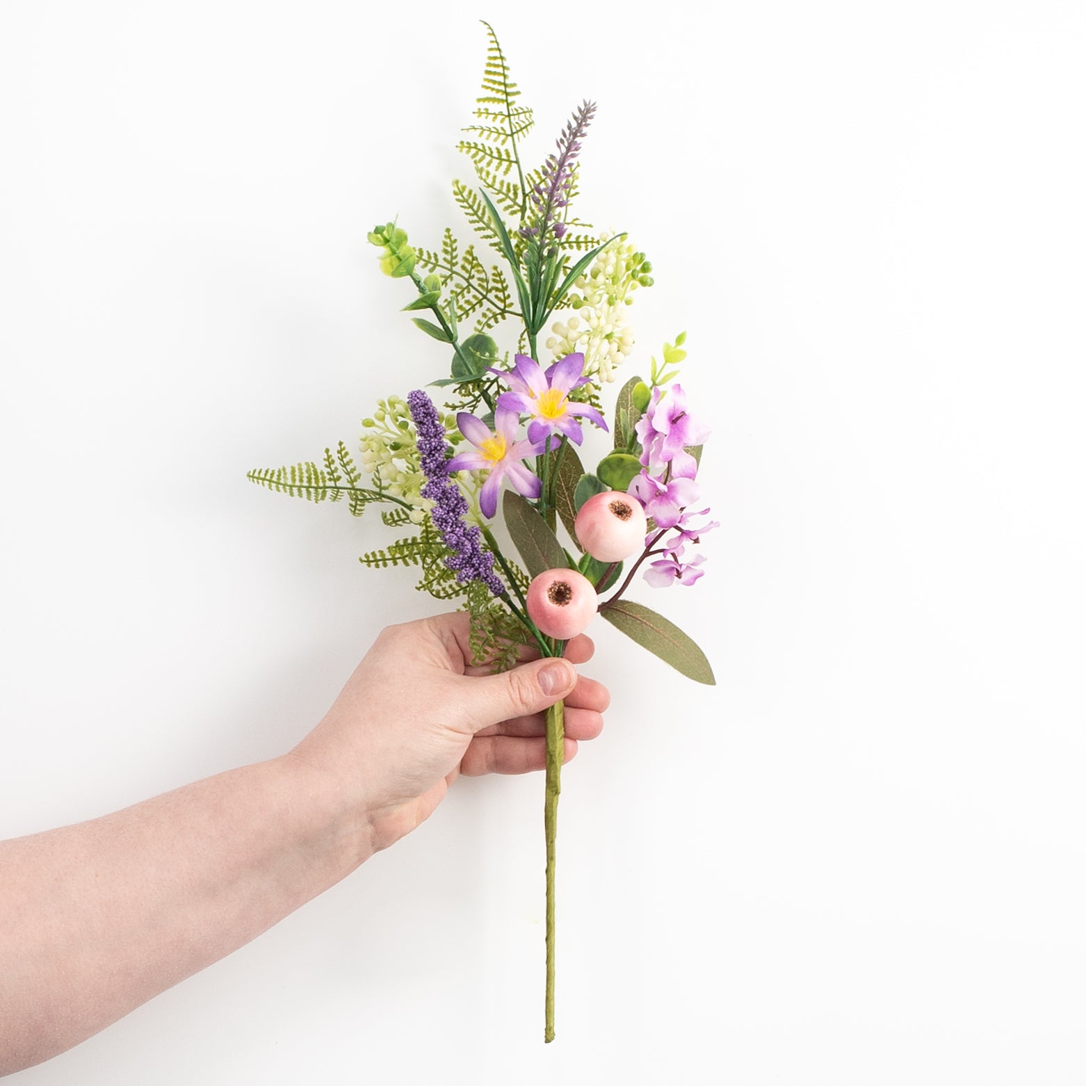 18" Berry, Fern, Crabapple Pick: Lavender Purple detail photo 3