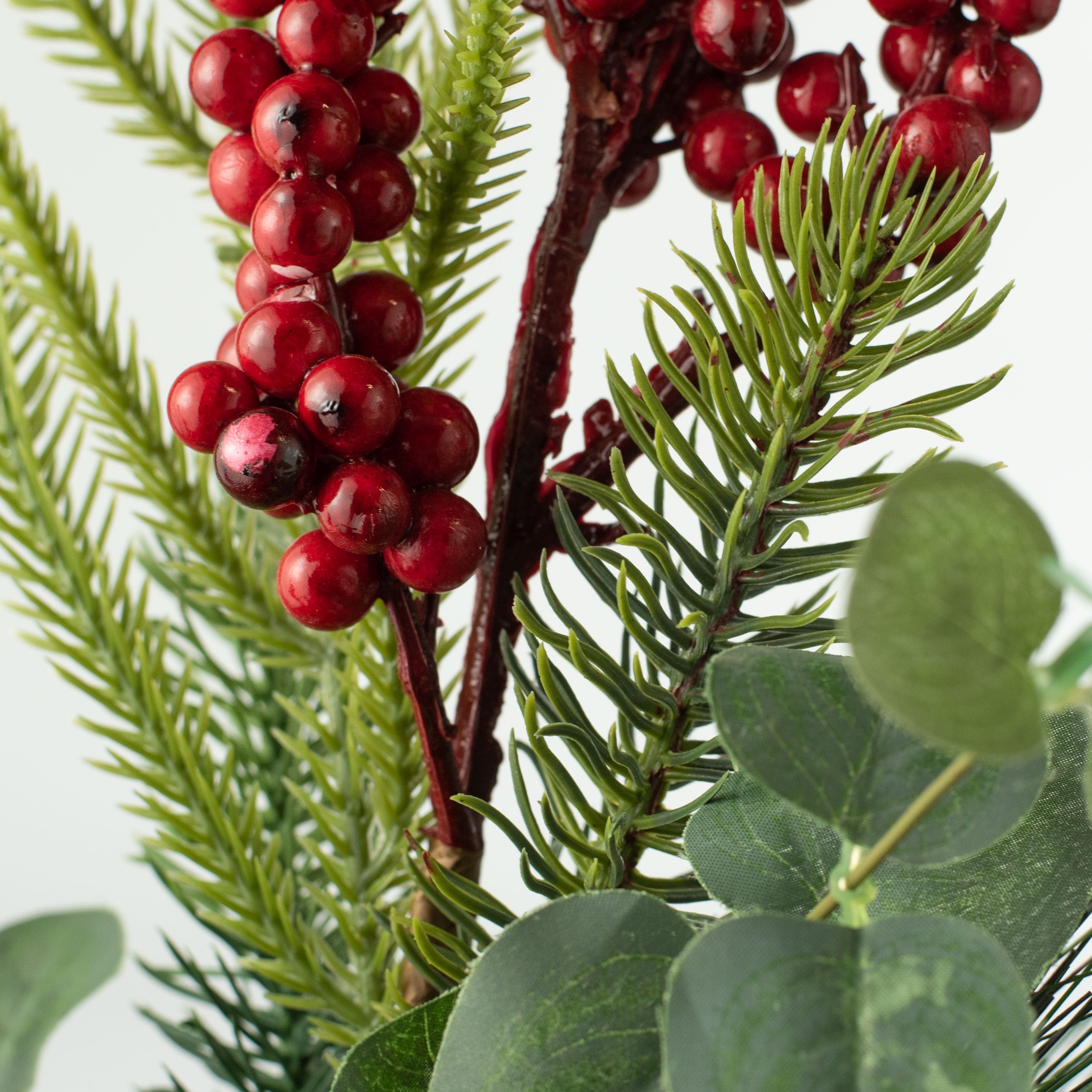 28" Berry Pinecone Eucalyptus Spray Lifestyle Photo