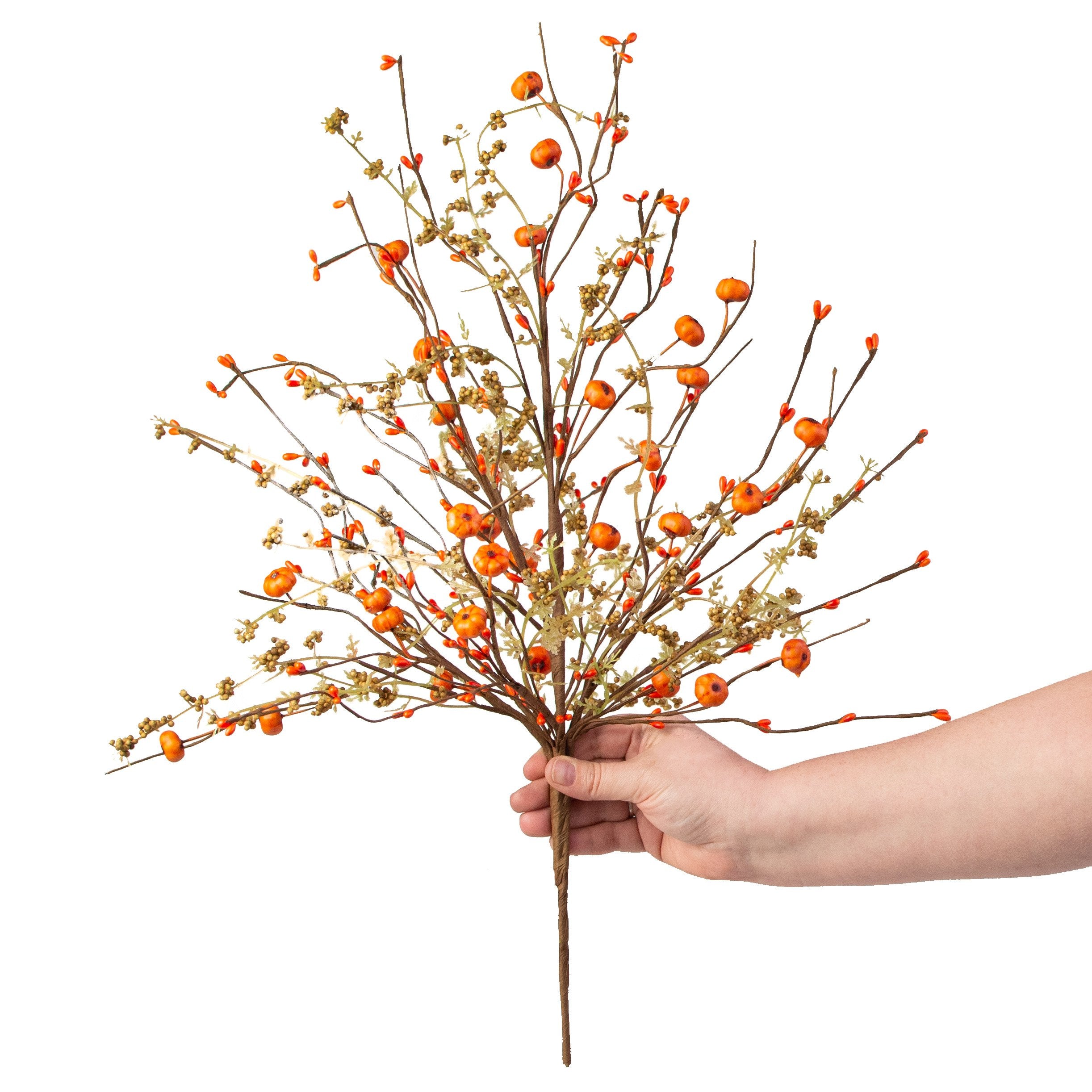 22" Berry Twig Mini Pumpkin Bush detail photo 3
