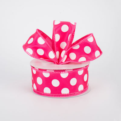1.5" Big Polka Dot Ribbon: Hot Pink & White (10 Yards) Lifestyle Photo