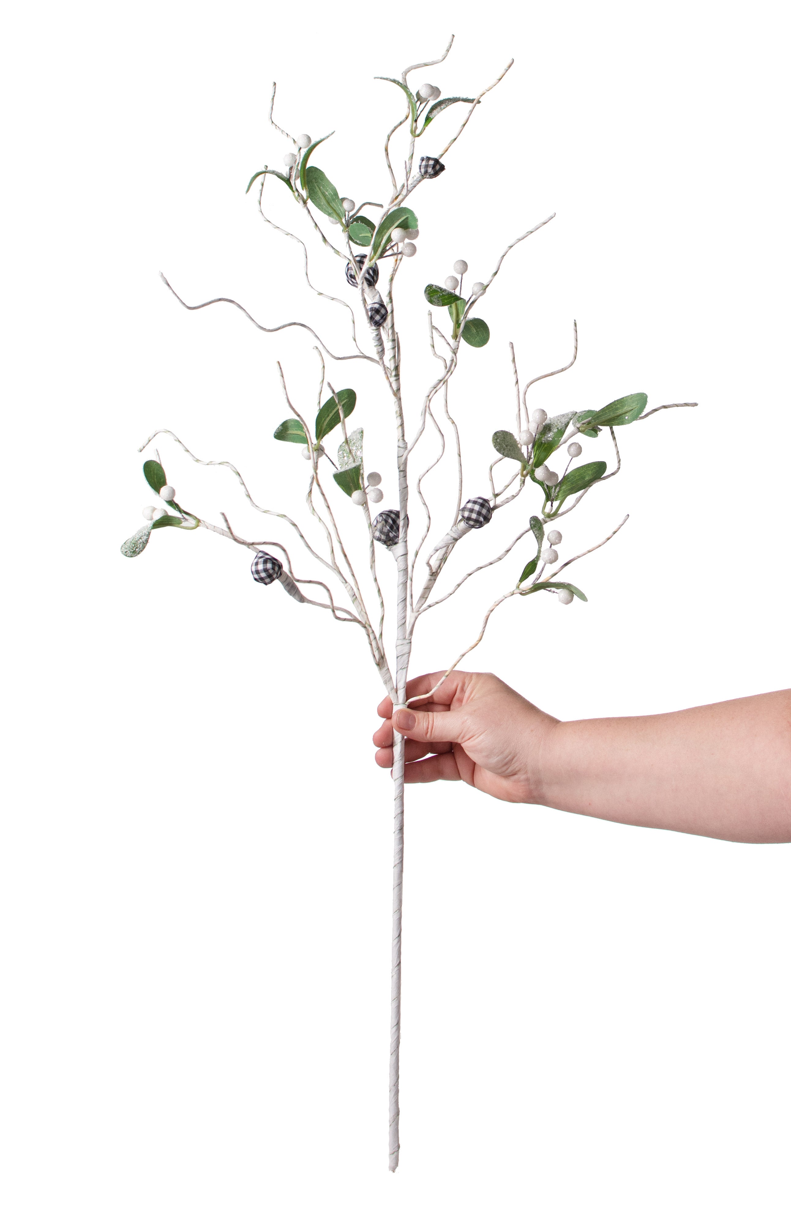 31" Birch Branches Gingham Ball Spray detail photo 3
