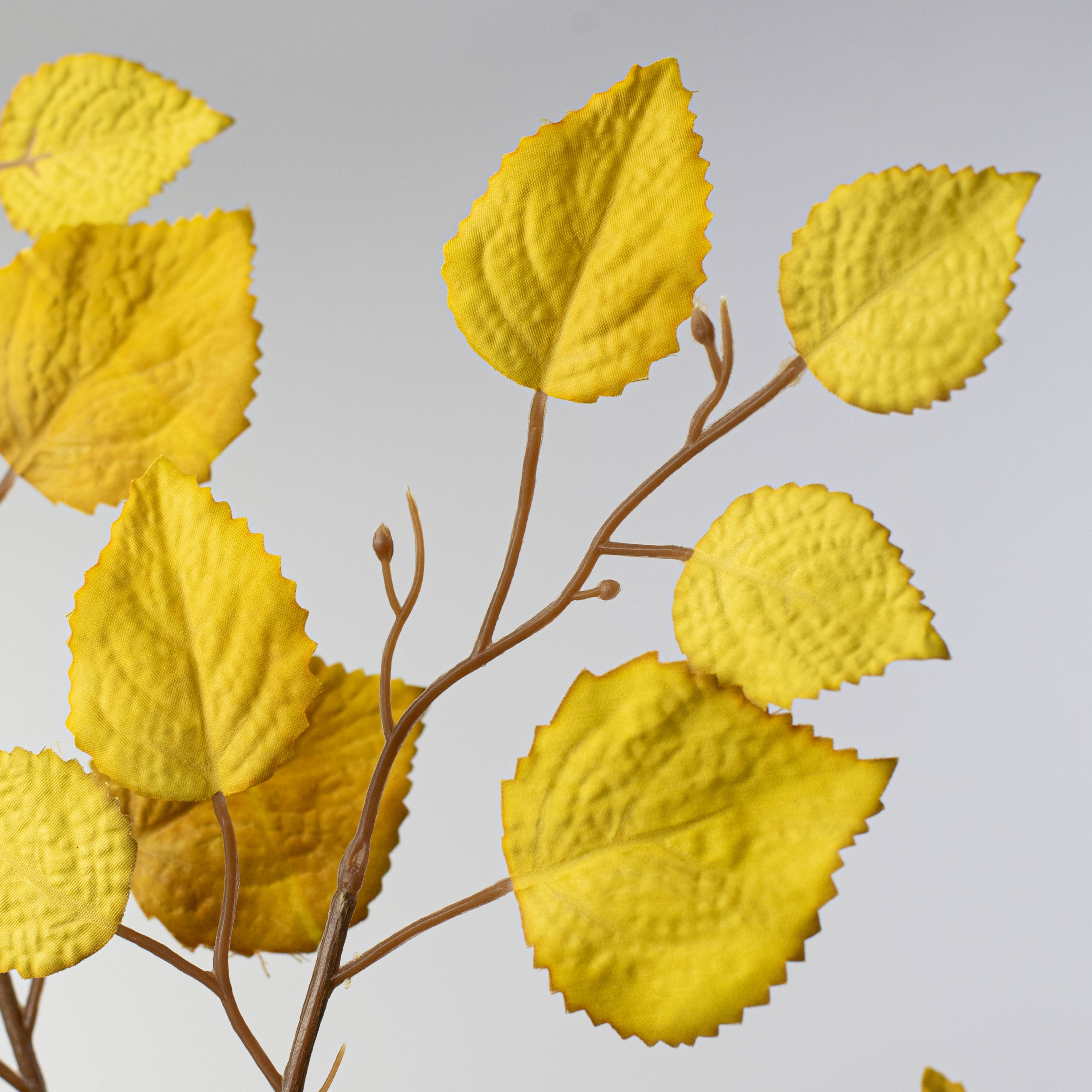 35" Birch Leaves Spray: Yellow Green Lifestyle Photo