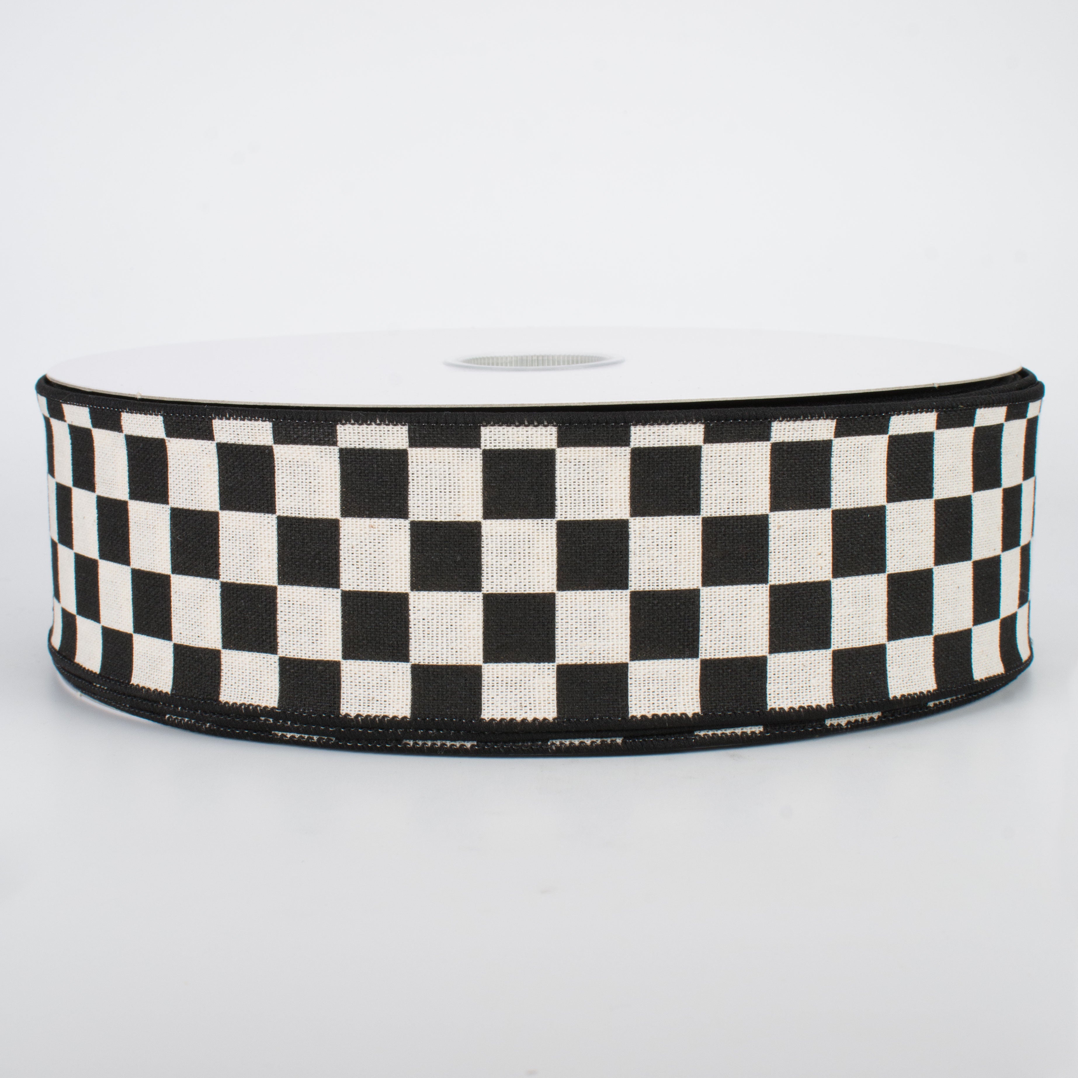 2.5" Black & White Checkerboard Ribbon (50 Yards)
