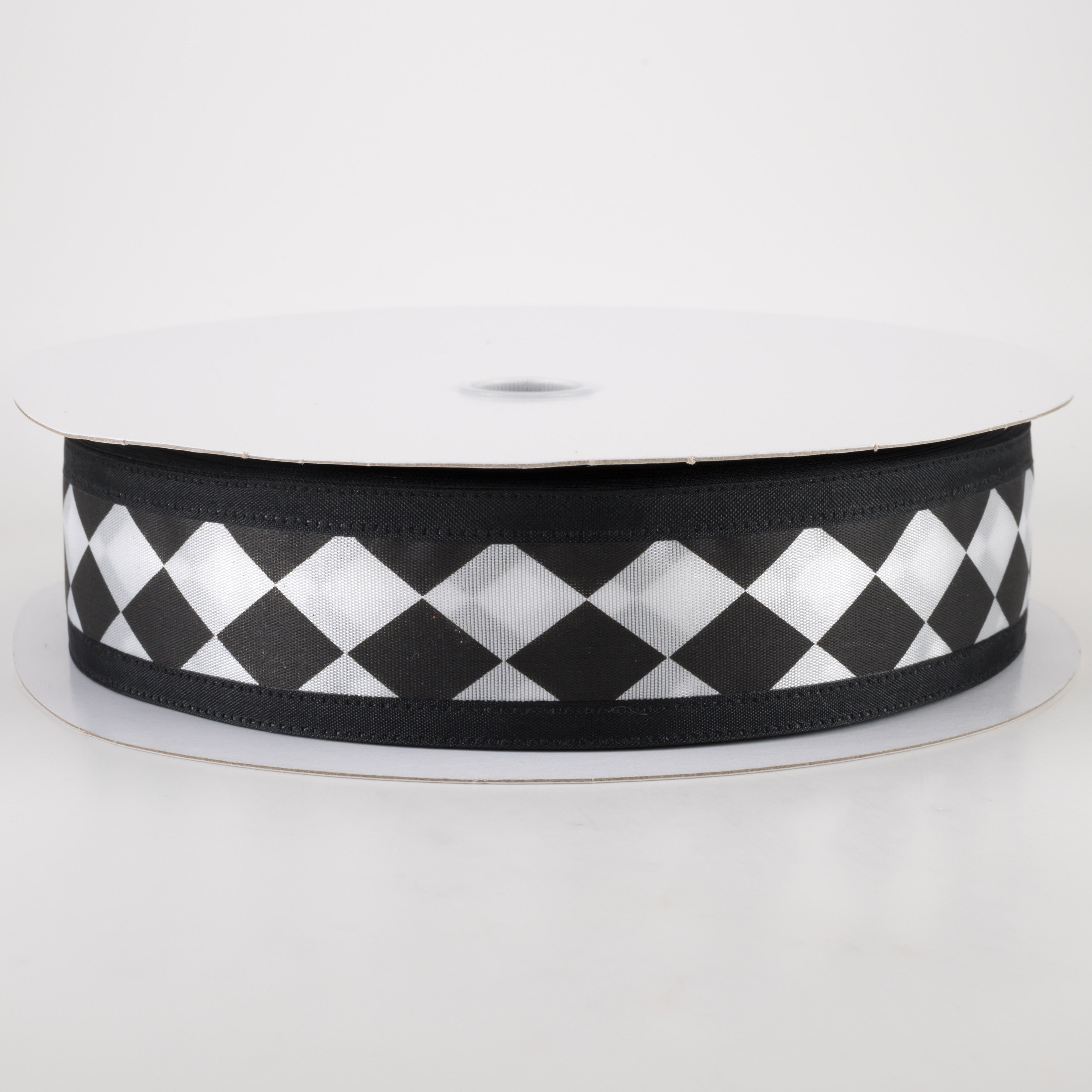1.5" Black & White Harlequin Ribbon (50 Yards) Item Number: 845-09-251