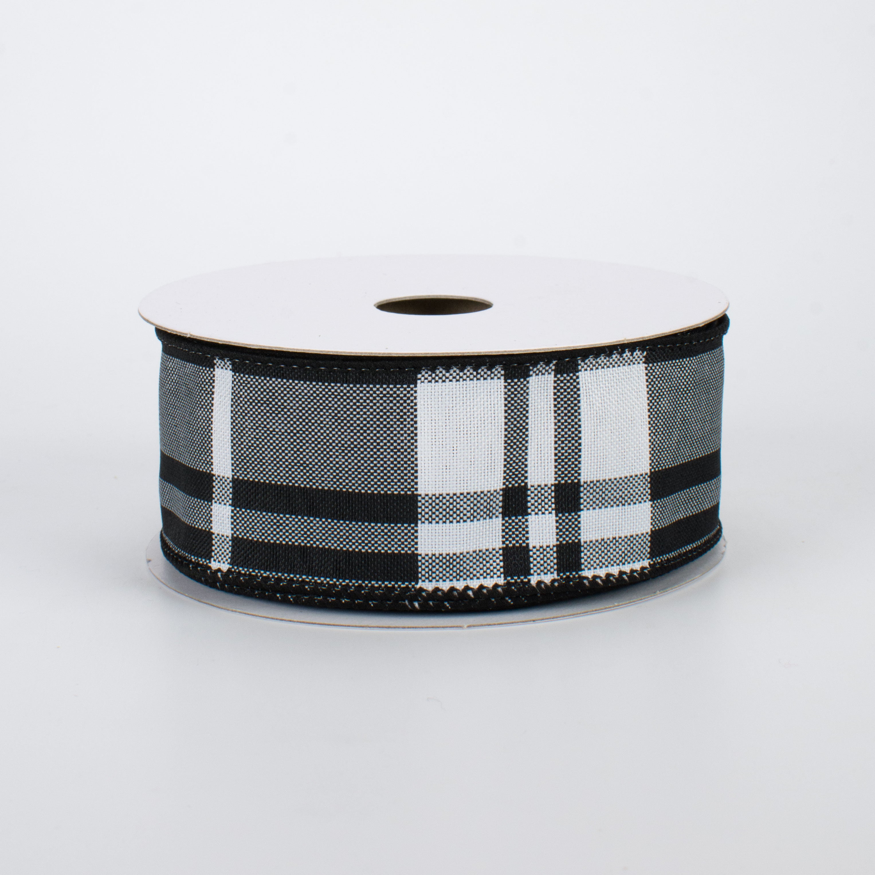 1.5" Black & White Plaid Ribbon (10 Yards)