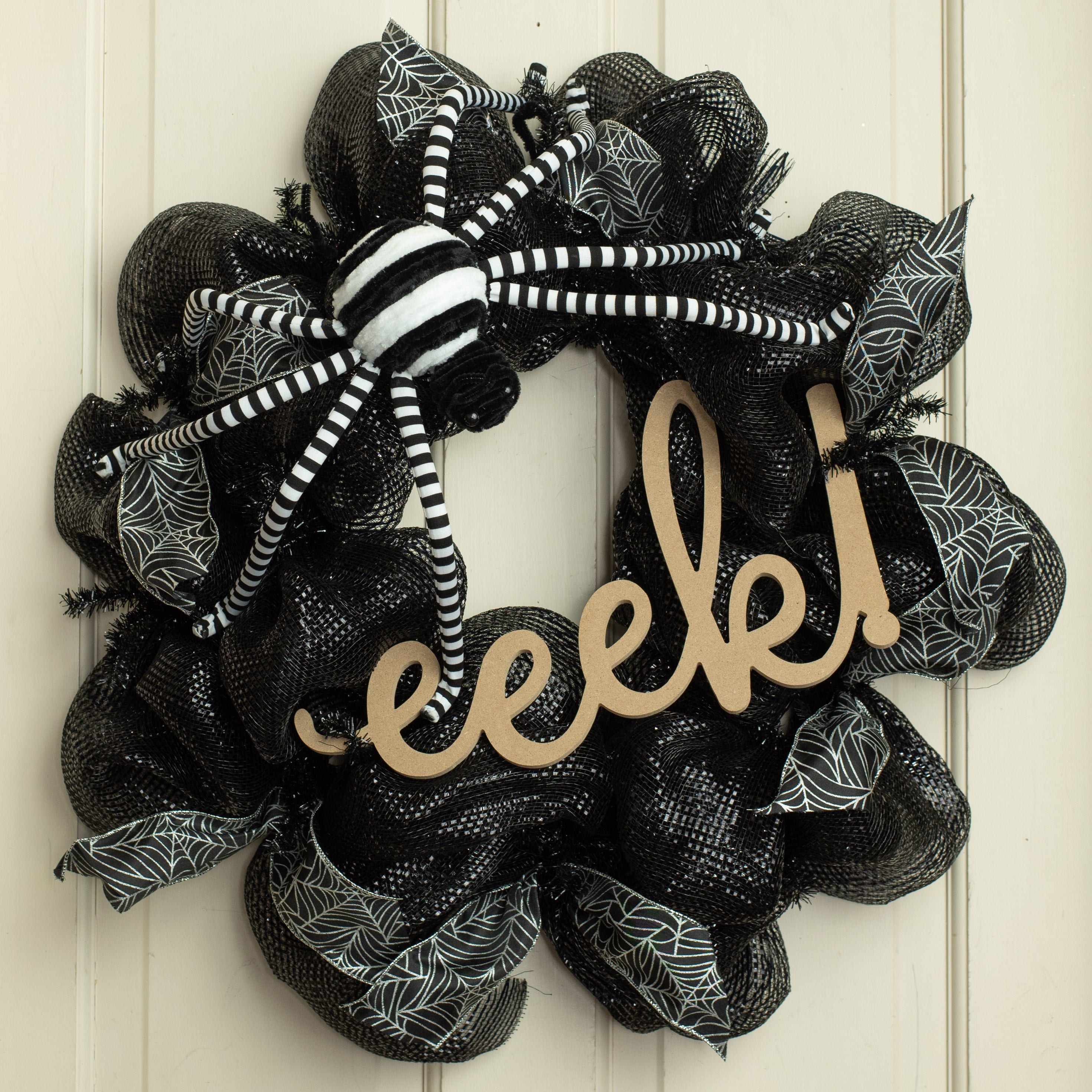 22" Black & White Spider Ornament Lifestyle Photo