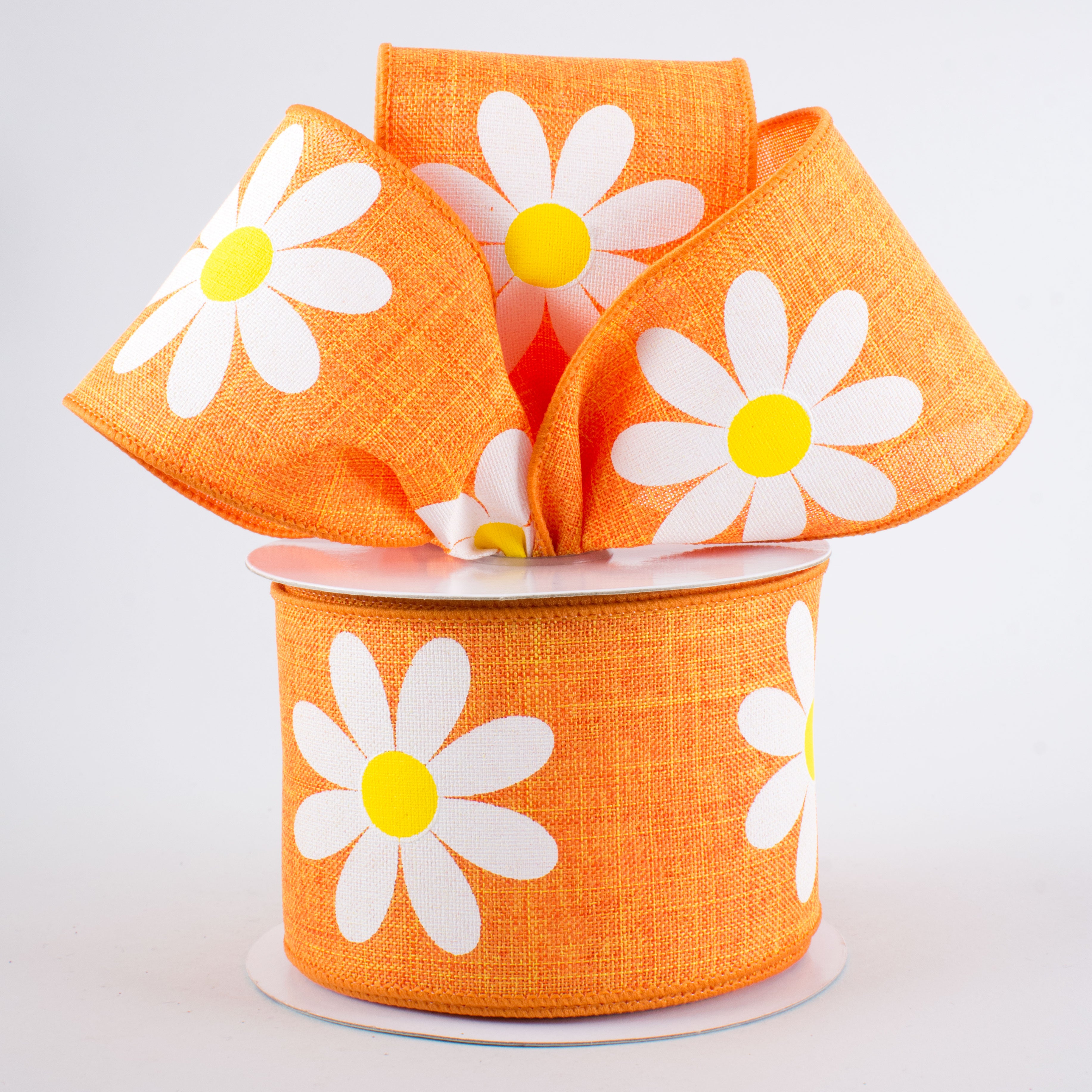 2.5" Bold Daisy Ribbon: Orange (10 Yards) Lifestyle Photo