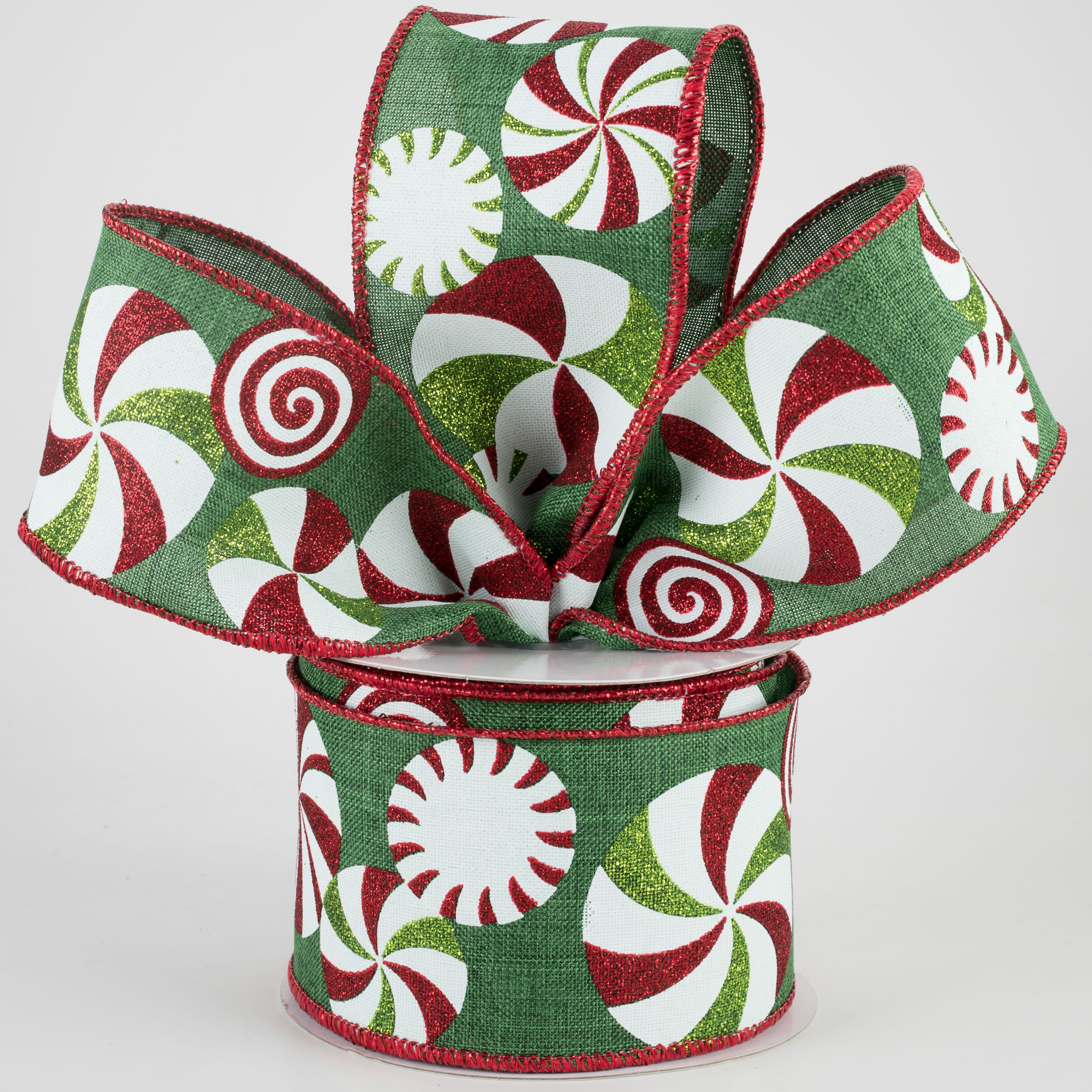 2.5" Bold Peppermints Ribbon: Emerald (10 Yards) Lifestyle Photo