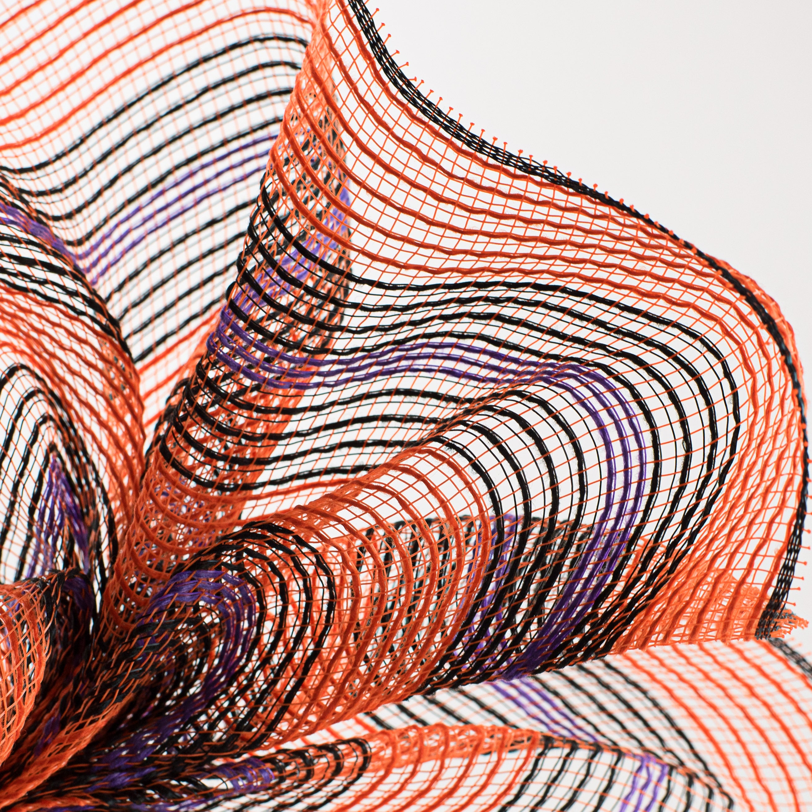 10" Bold Stripe Fabric Mesh: Orange, Black, Purple Lifestyle Photo