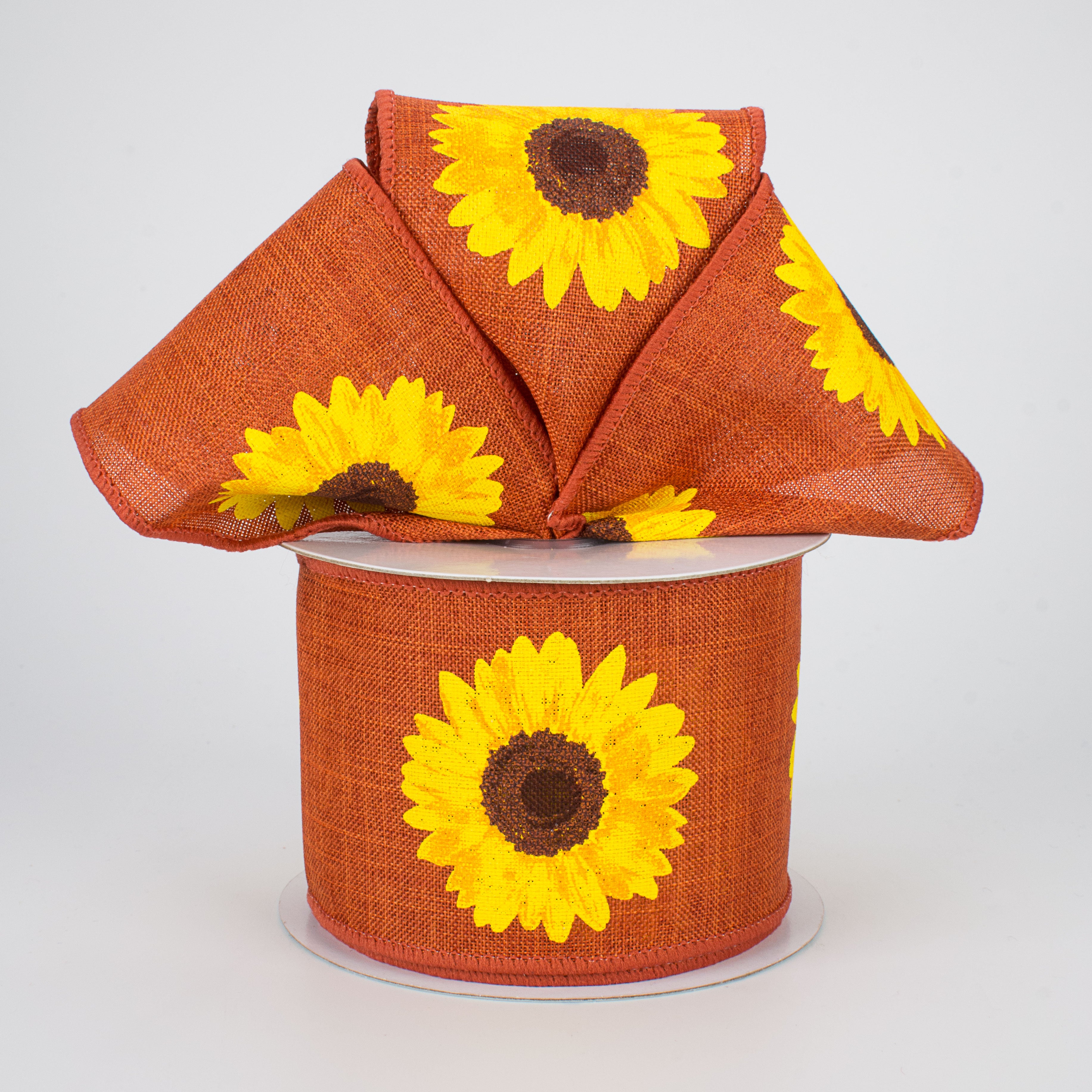2.5" Bold Sunflower Ribbon: Harvest Orange (10 Yards) Lifestyle Photo
