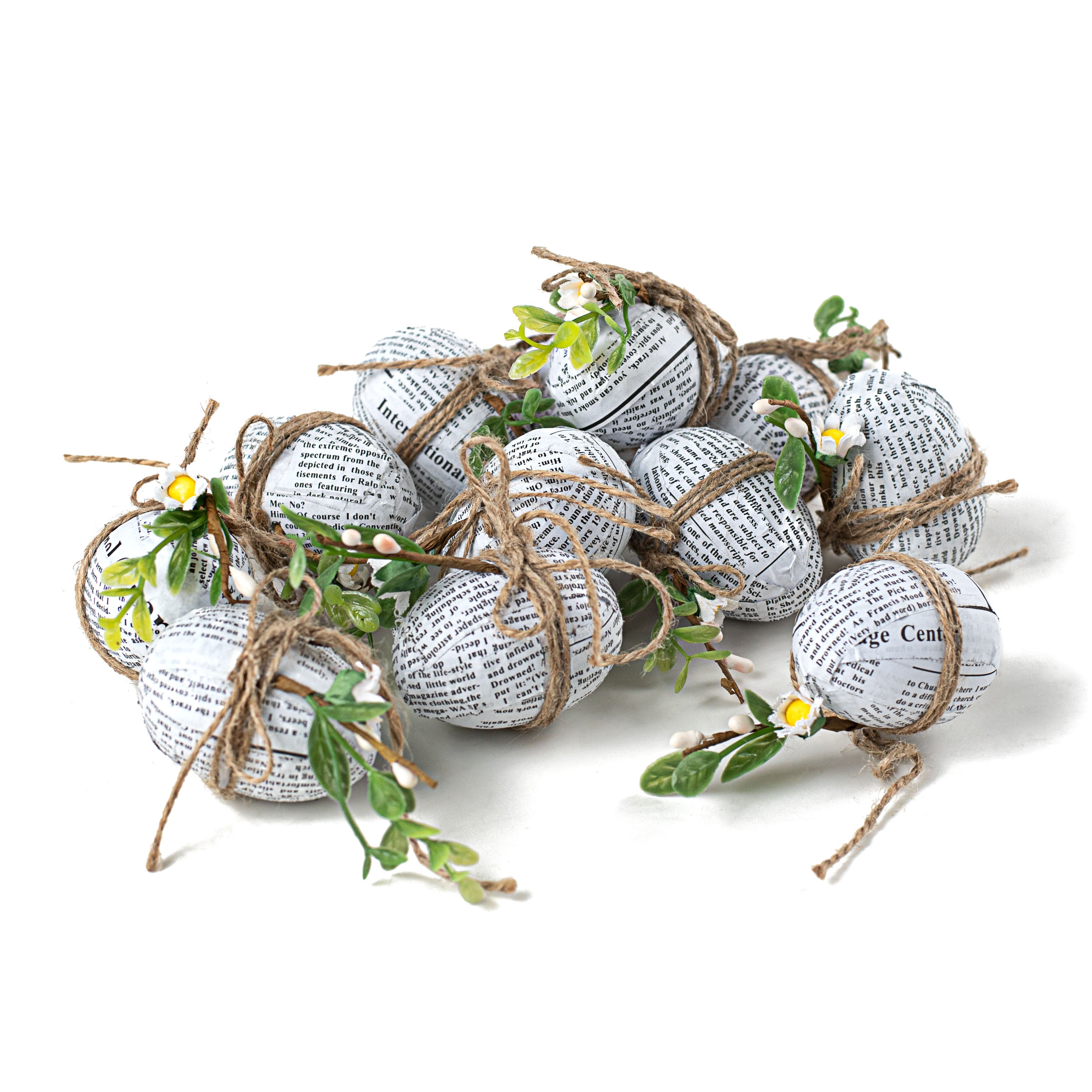 3" Book Print Paper Wrapped Eggs (12) detail photo 3